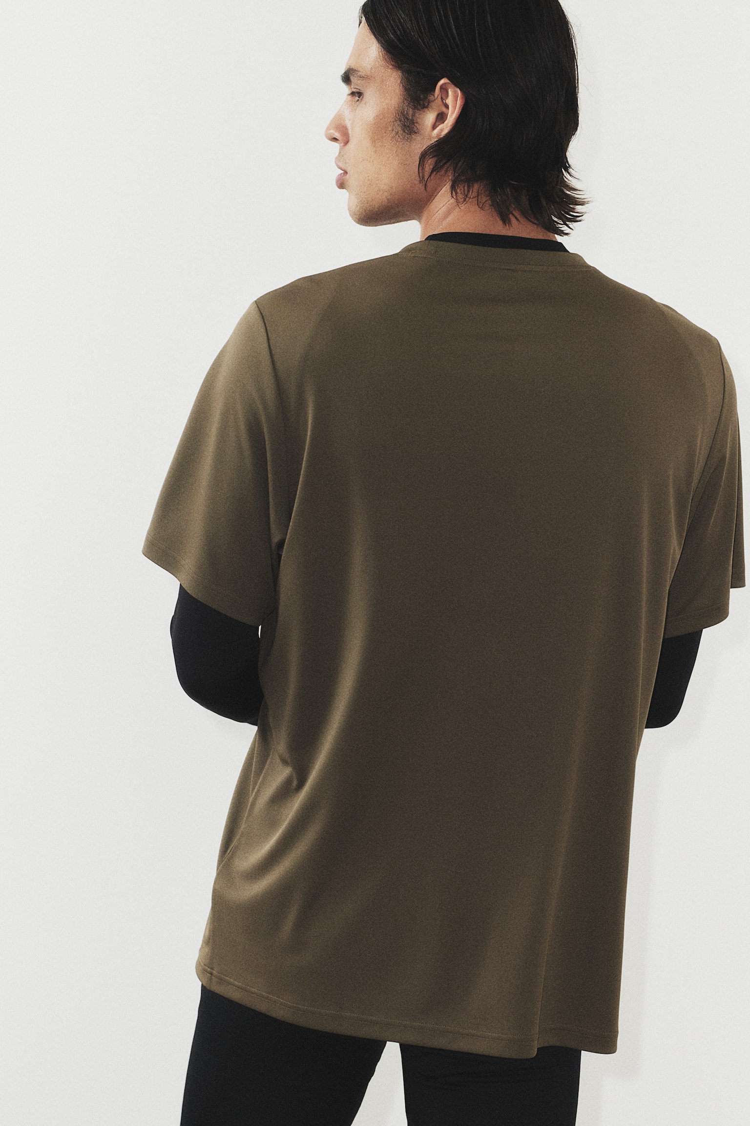 Regular Fit Sports top in DryMove™ - Dark khaki green/Black/Dark green/White/Navy blue - 3