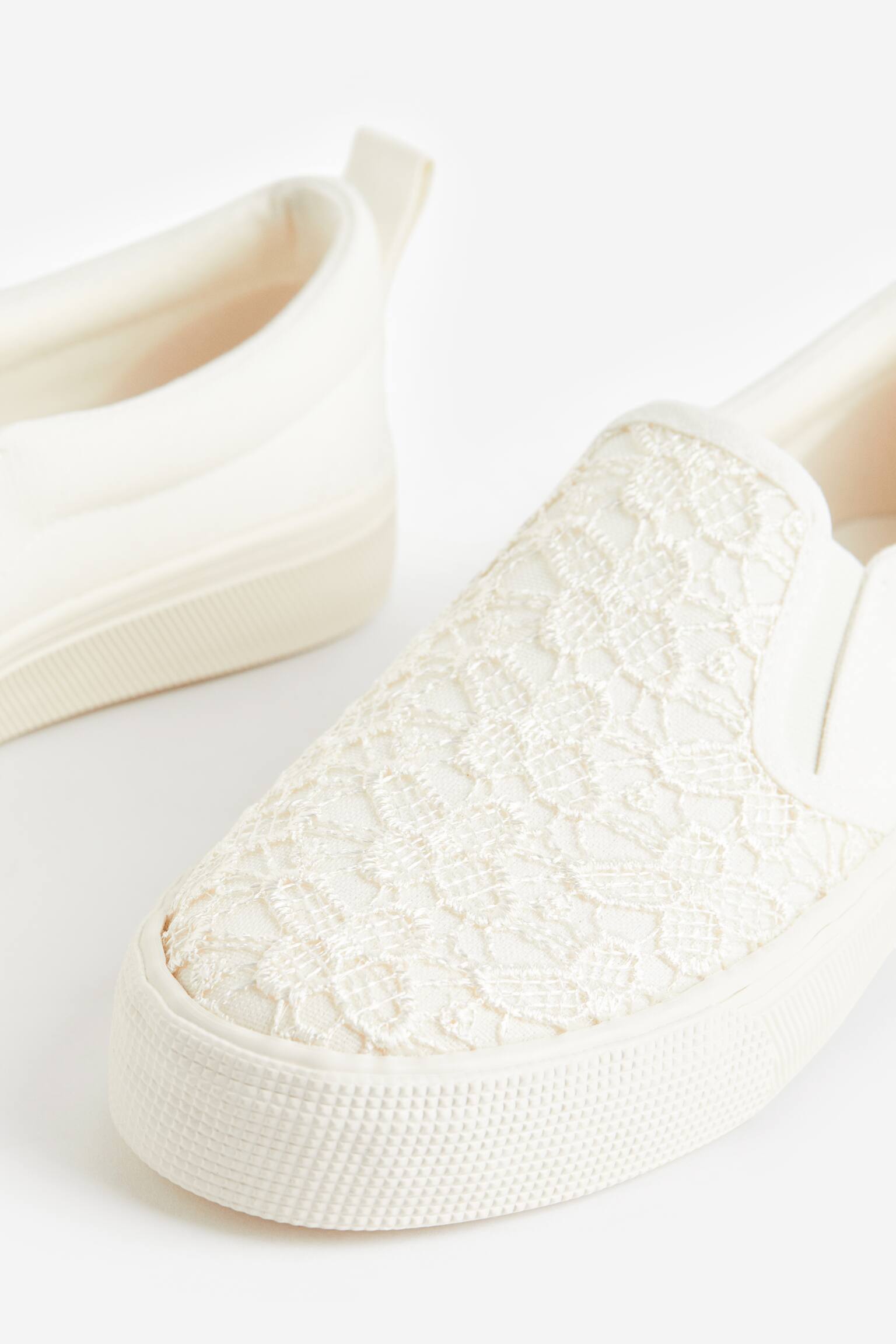 Slip On Sneakers - White - 4