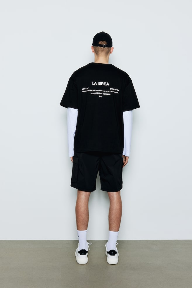 T-shirt con stampa Loose Fit - Nero/La Brea/Bianco/La Brea - 6