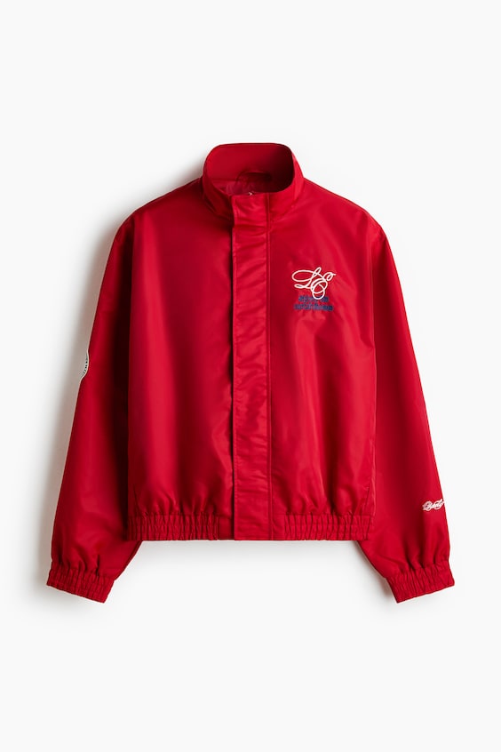 Мужские куртки H&M Loose-Fit Embroidered-Motif Nylon Track Jacket