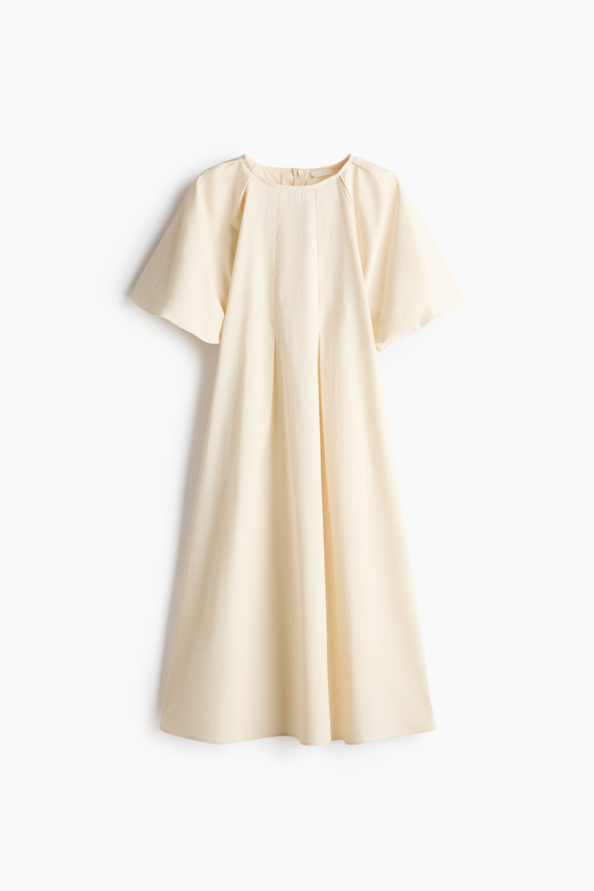 バルーンスリーブAラインワンピース - クリーム/ブラック