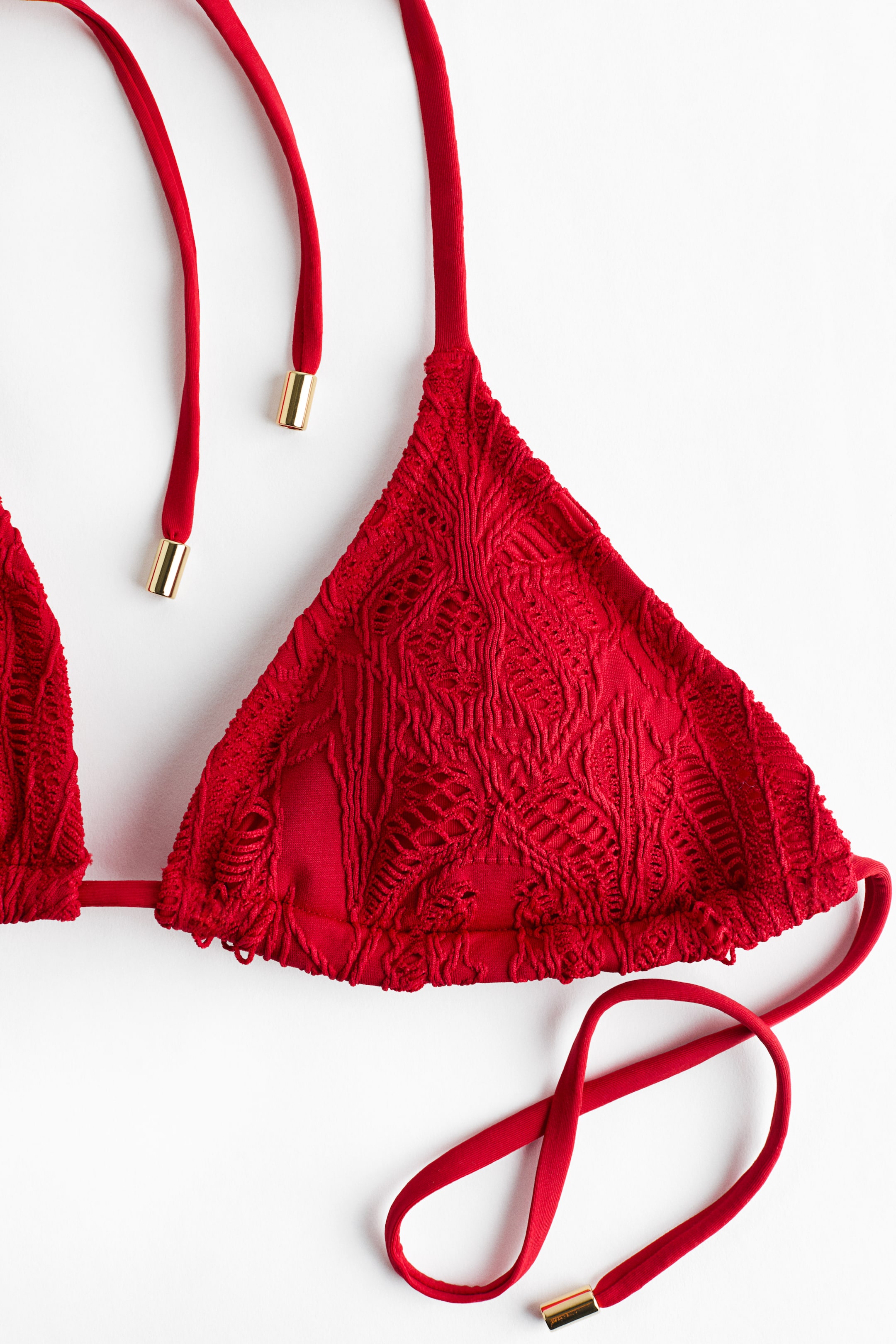 Grotere afbeelding bekijken: Padded triangelbikinitop - Rood - DAMES | H&M NL 2