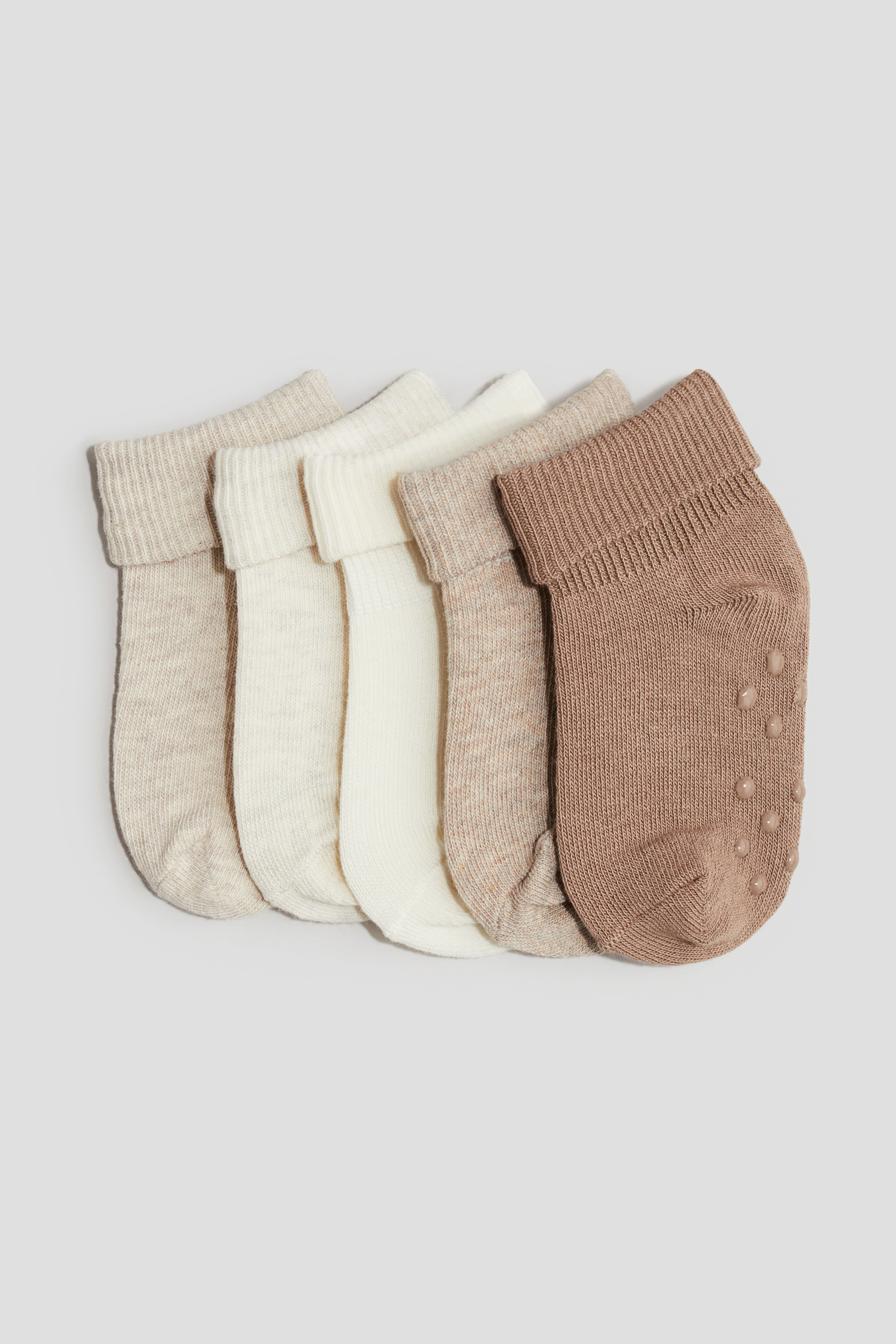 Baby Beige jaspeado Cafe 5 pack de calcetines Size 6 7.5 H M