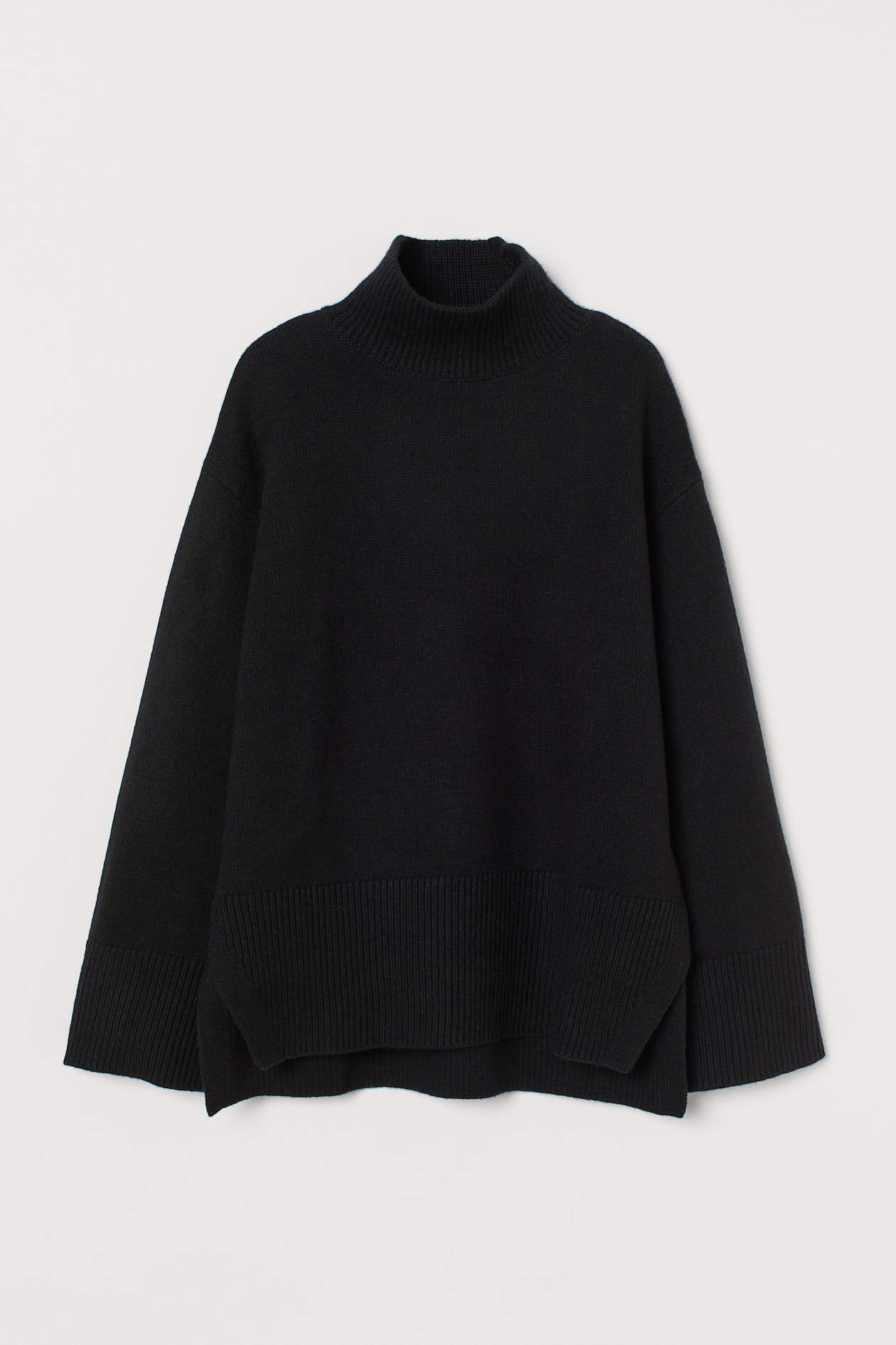 Knit Turtleneck Sweater - Turtleneck - Long sleeve - Black - Ladies | H ...