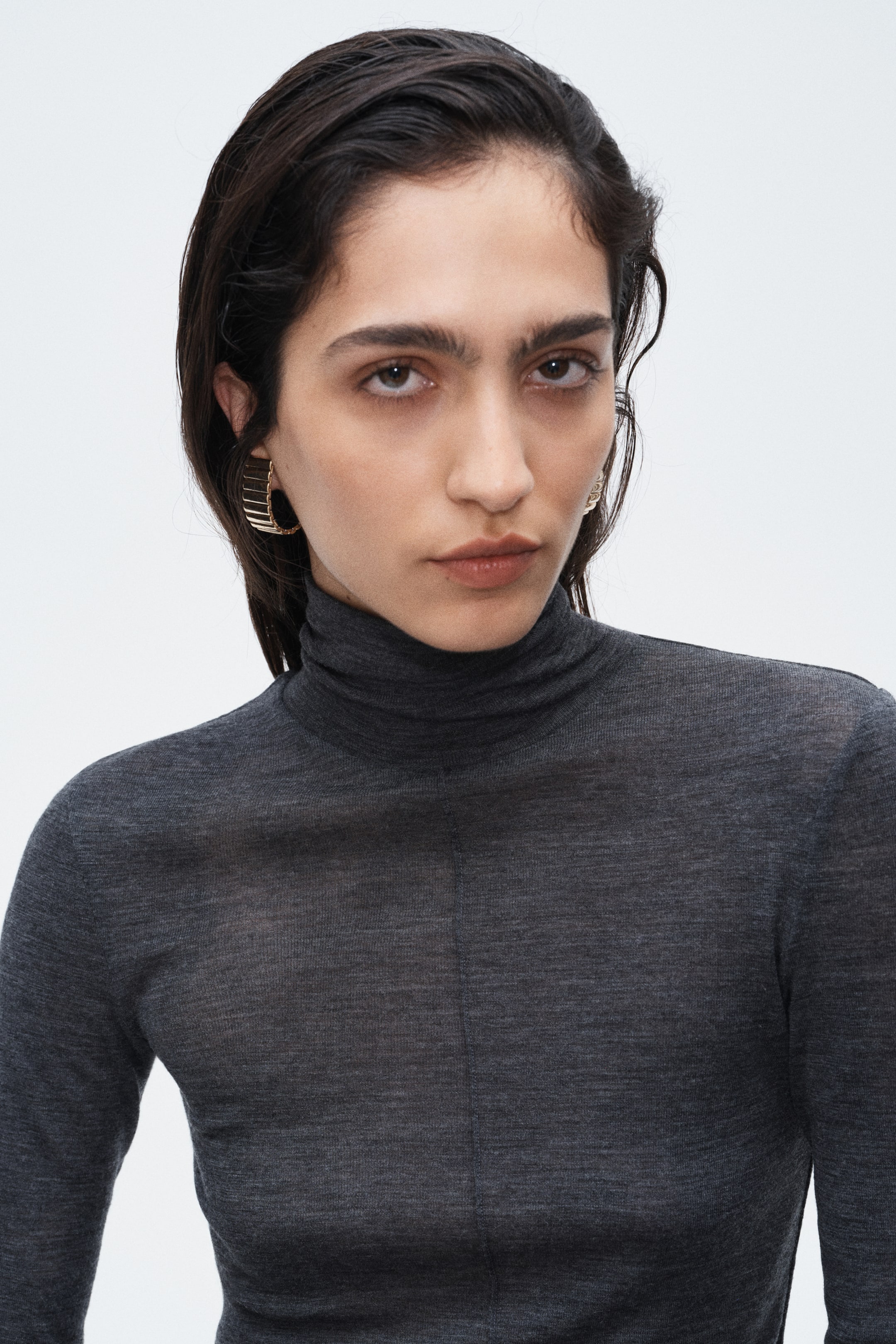 Merino Wool Turtleneck Top