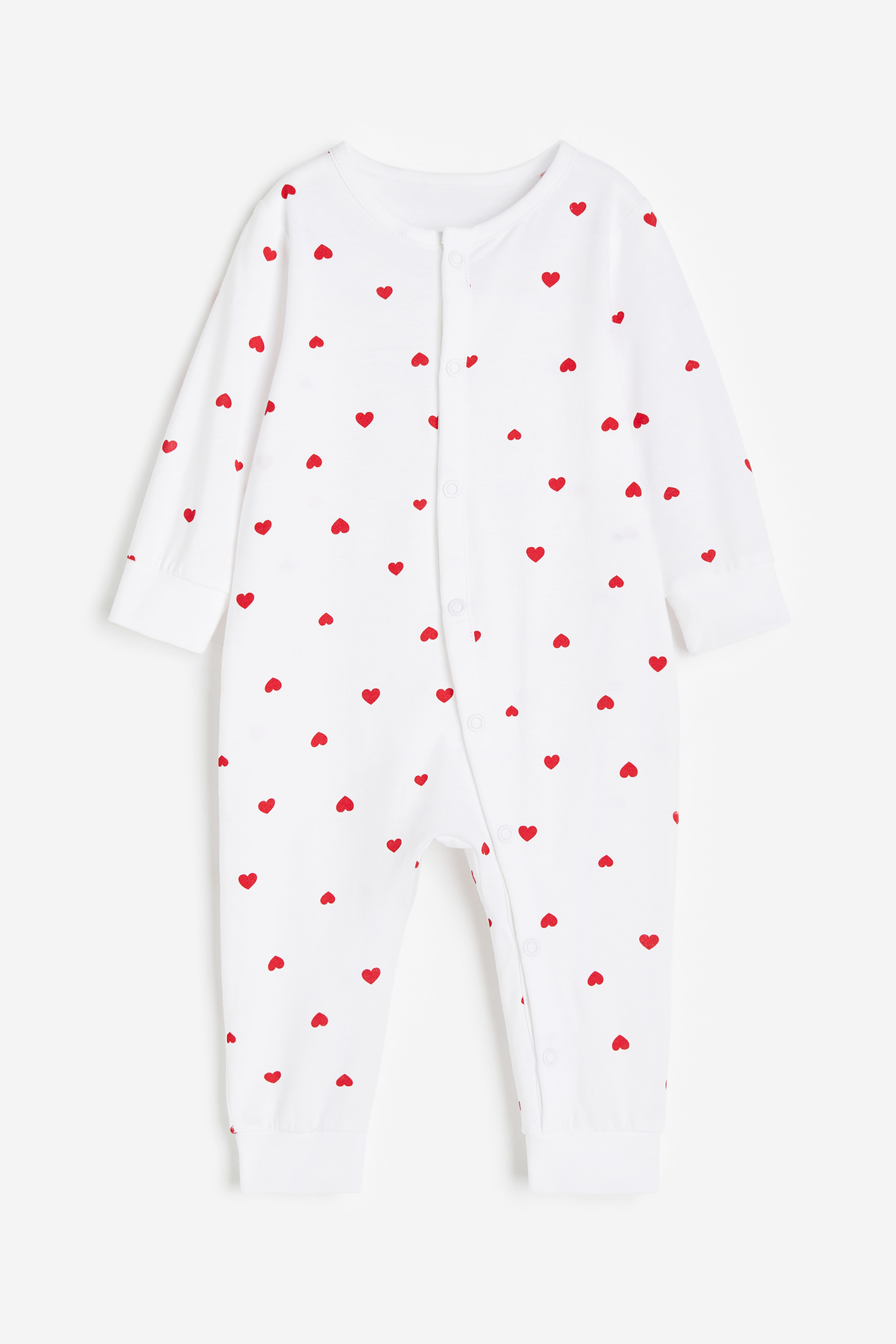 Patterned Pajama Jumpsuit White hearts Kids H M CA