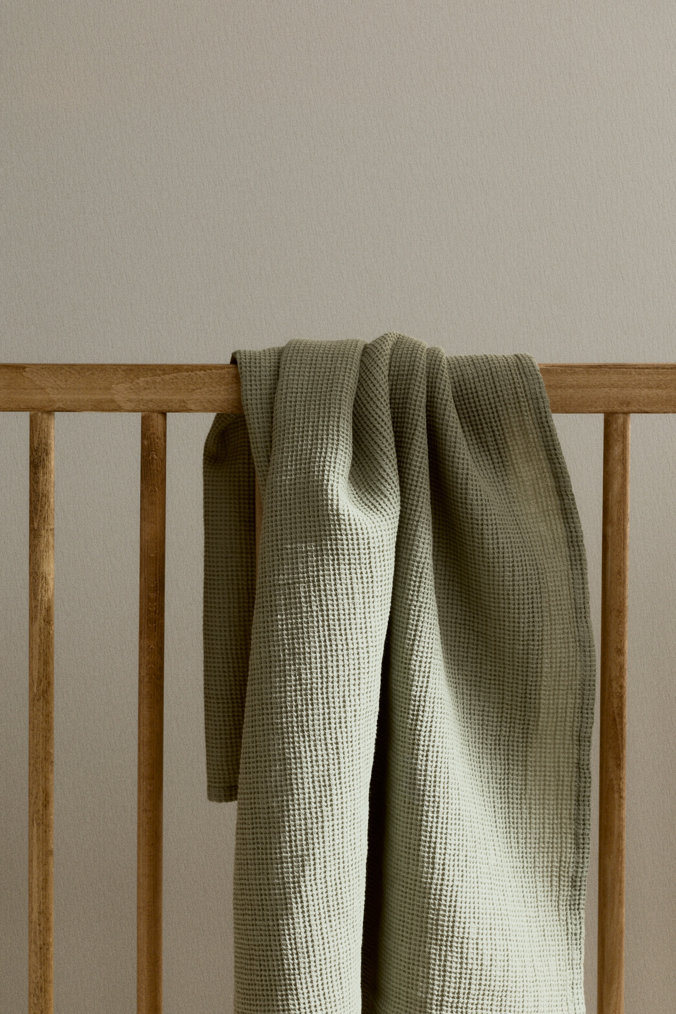 Gewafelde babyplaid - Dusty groen/Beige