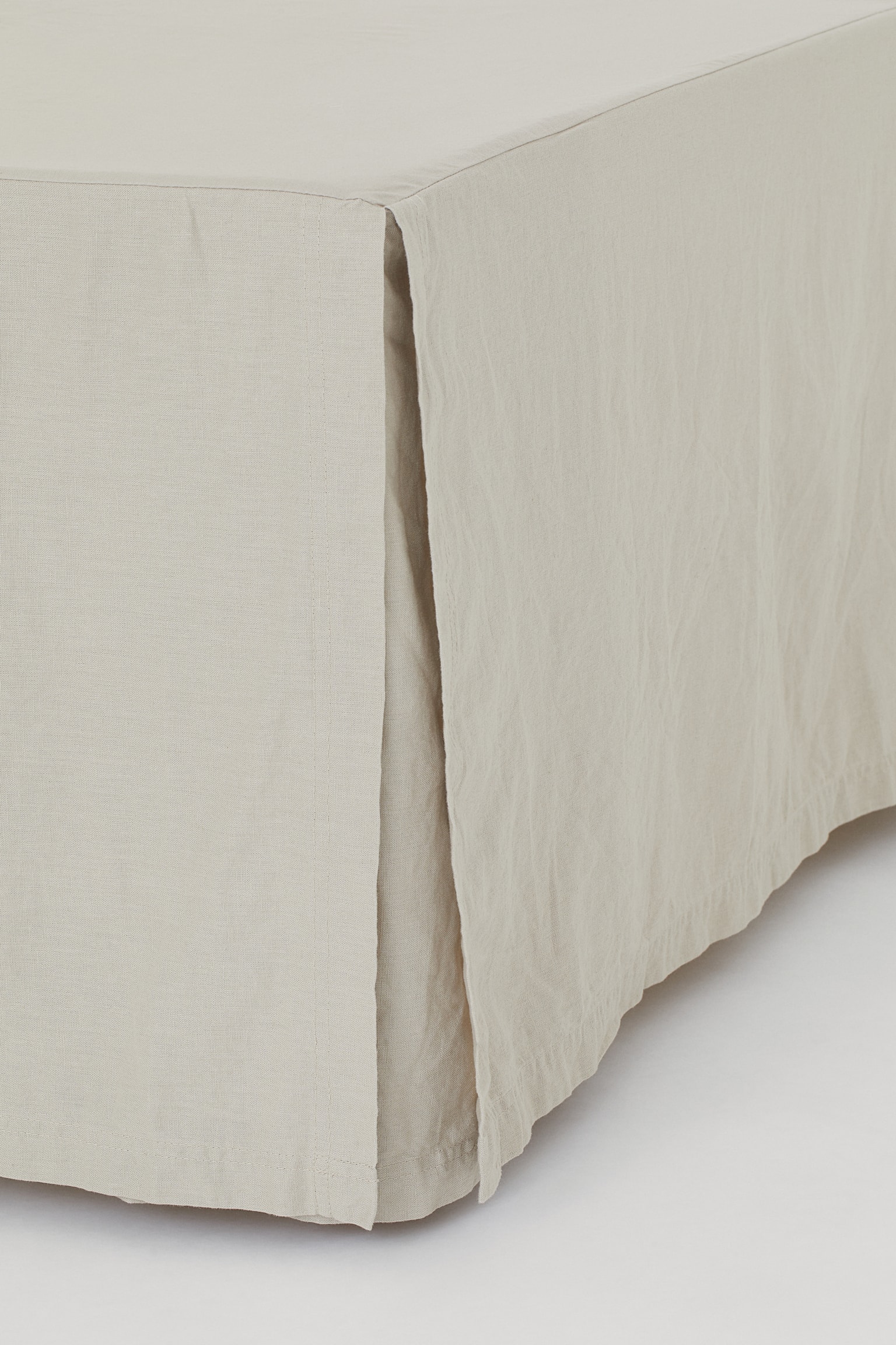 Linen-blend Bedskirt - Beige