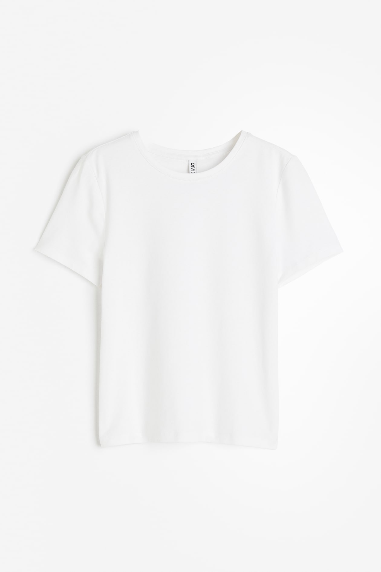 Fitted T-shirt - Round neck - Short sleeve - White - Ladies | H&M GB