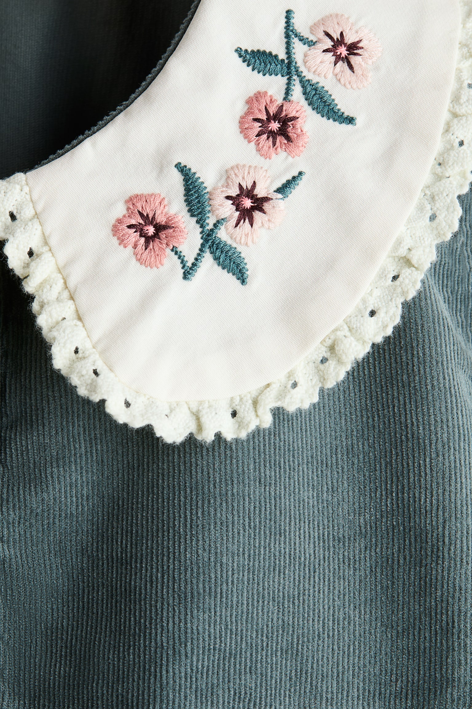 Детское платье H&M Cotton Corduroy, цвет: Пыльный зелёный — фото 5