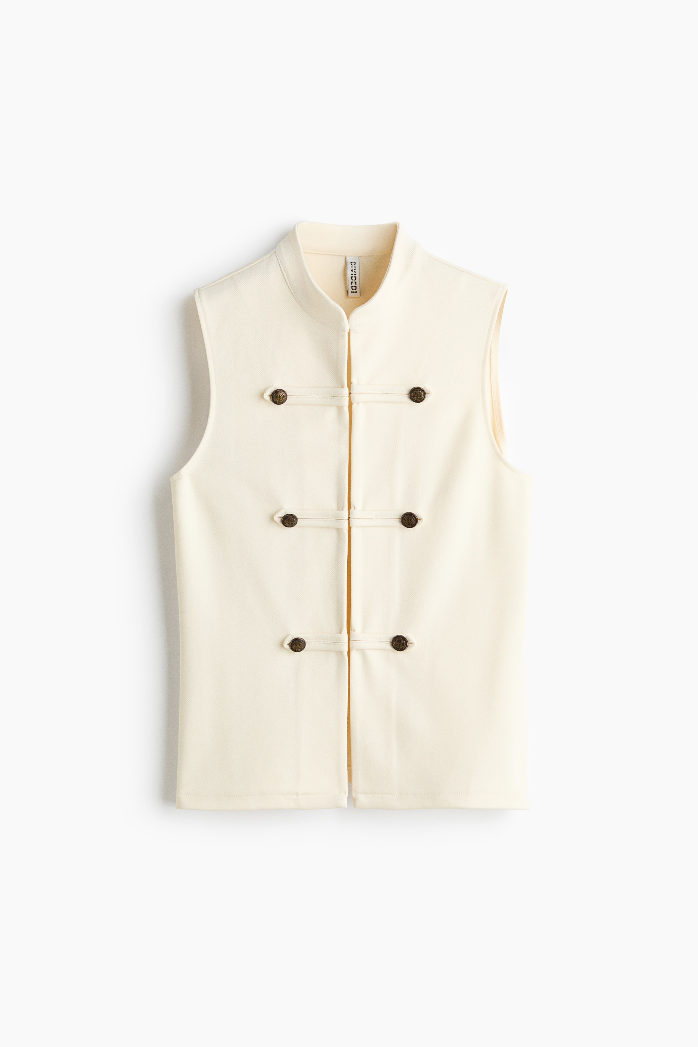 Gilet con bottone decorativo - Crema