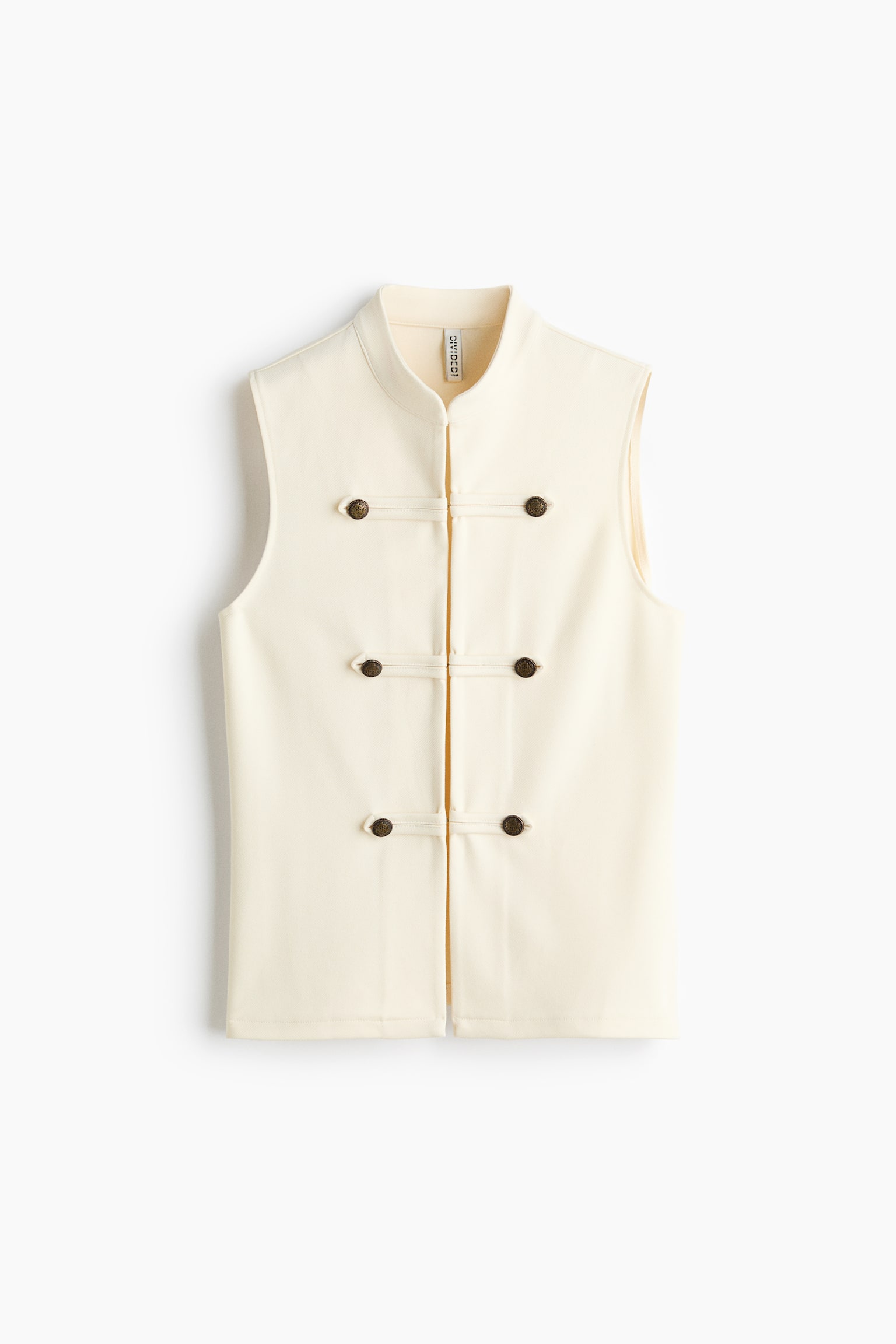 Женский жилет H&M Button-Detail Vest, цвет: Кремовый — фото 1