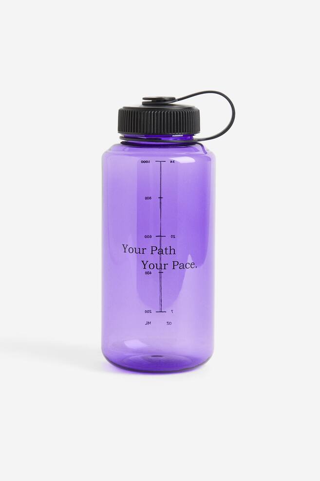 Screw-top water bottle - Purple/Dark grey - 1