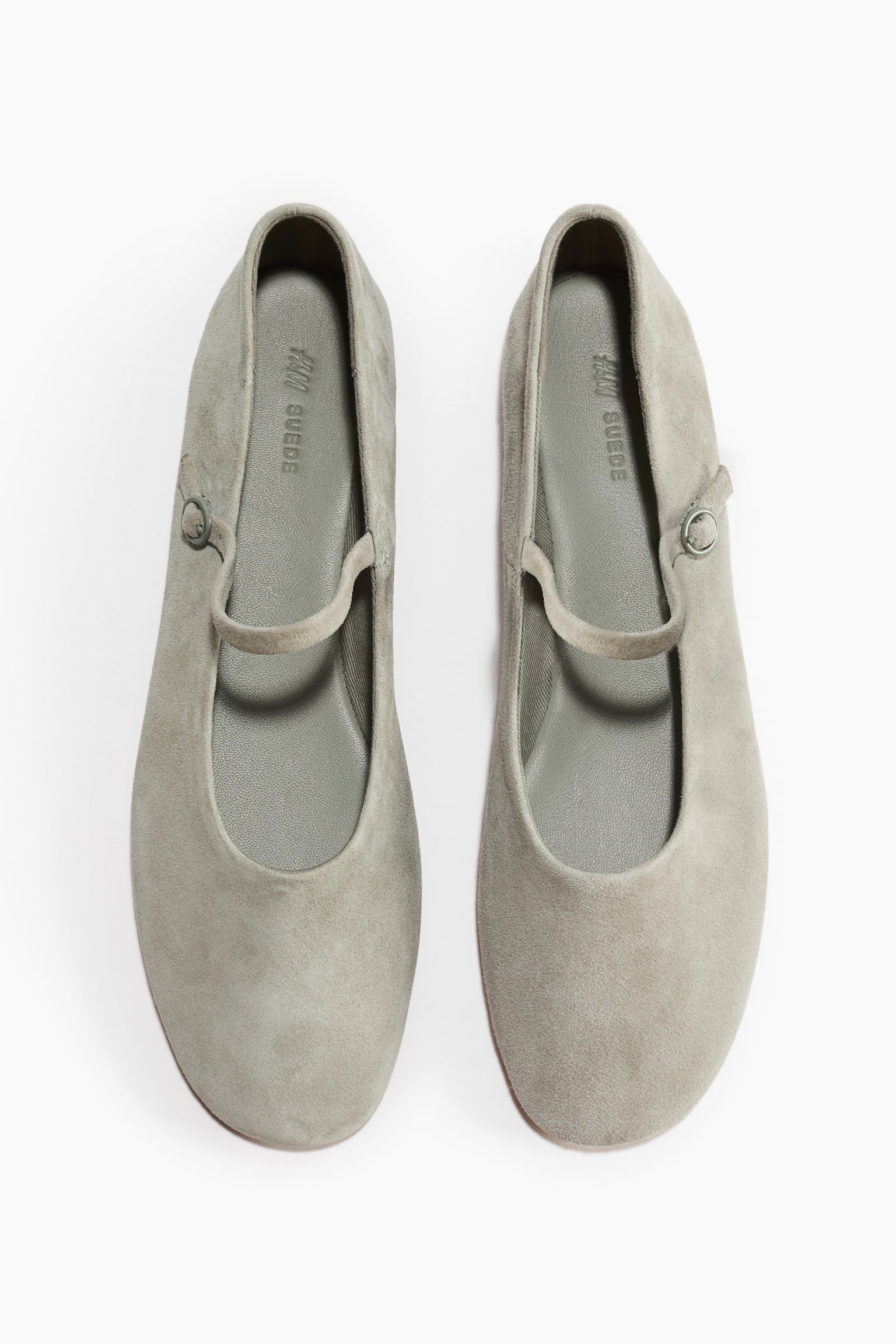 Suede Mary Jane ballet flats - Light dusty turquoise/Dark khaki green/Light brown/Burgundy