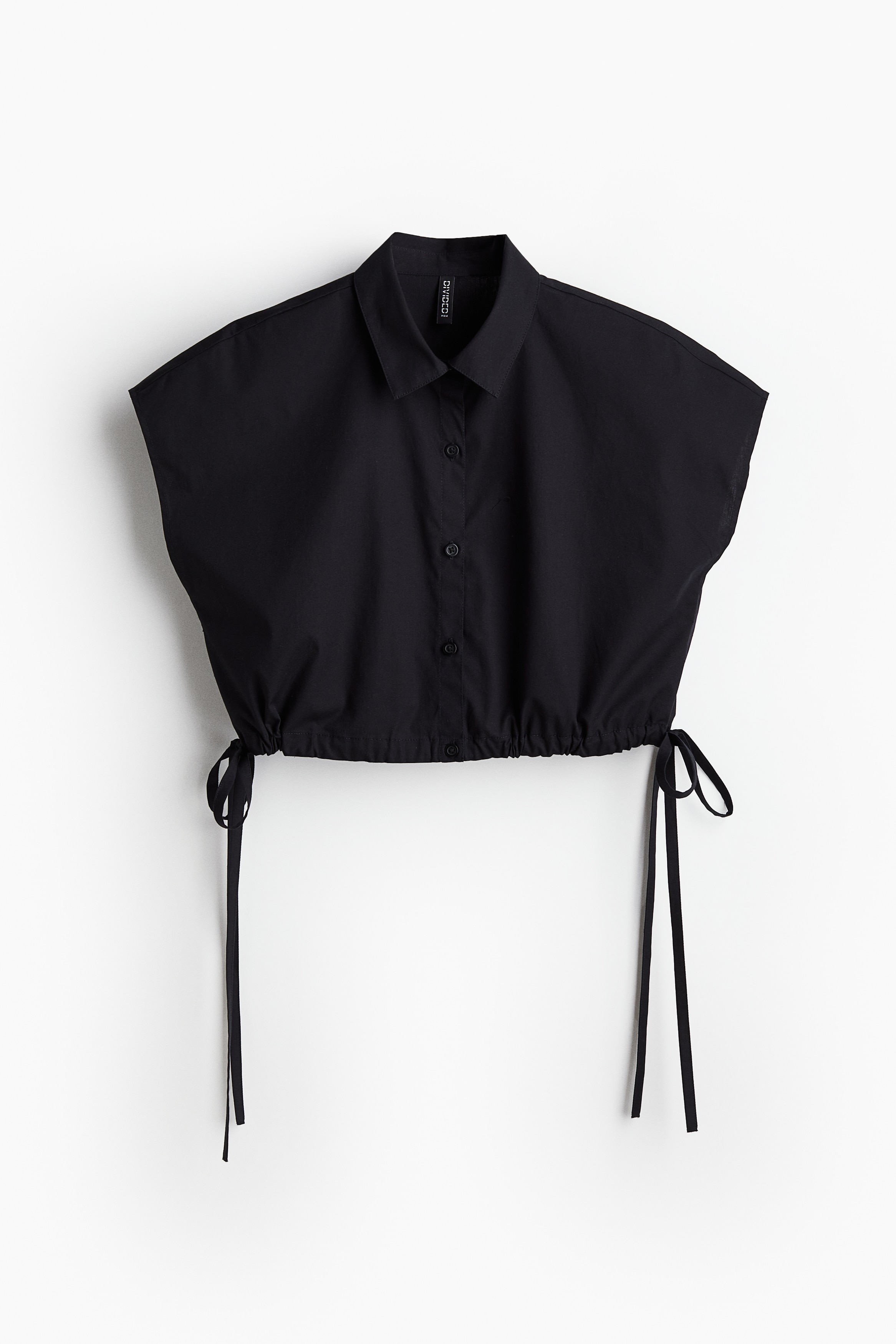 Cropped tie-detail shirt - White - Ladies | H&M IN