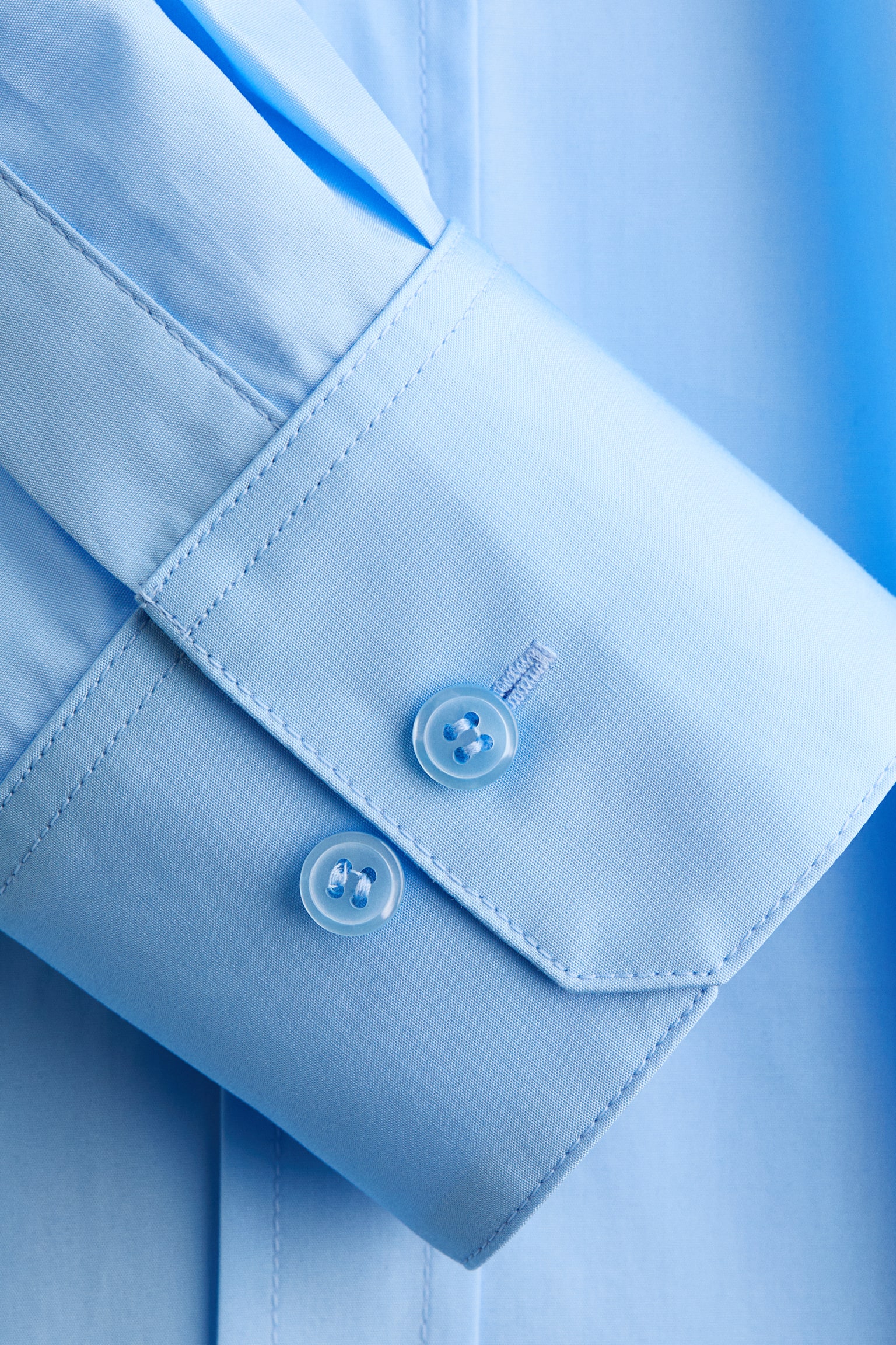 Женская рубашка H&M Shoulder-Pad Poplin, цвет: Светлый синий — фото 7