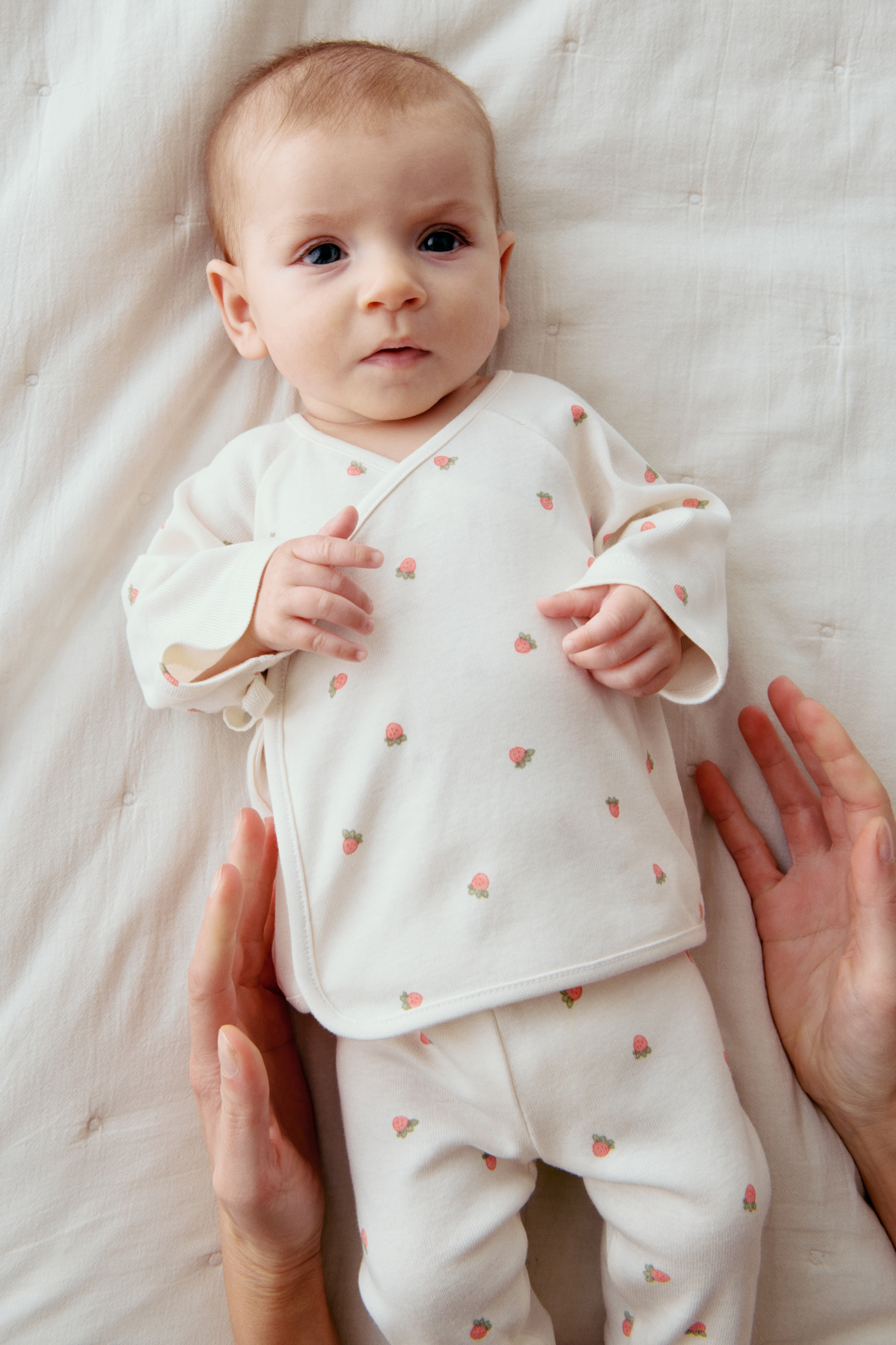 Ensemble 2 pièces avec brassière et legging - Blanc/baies/Blanc/fleuri