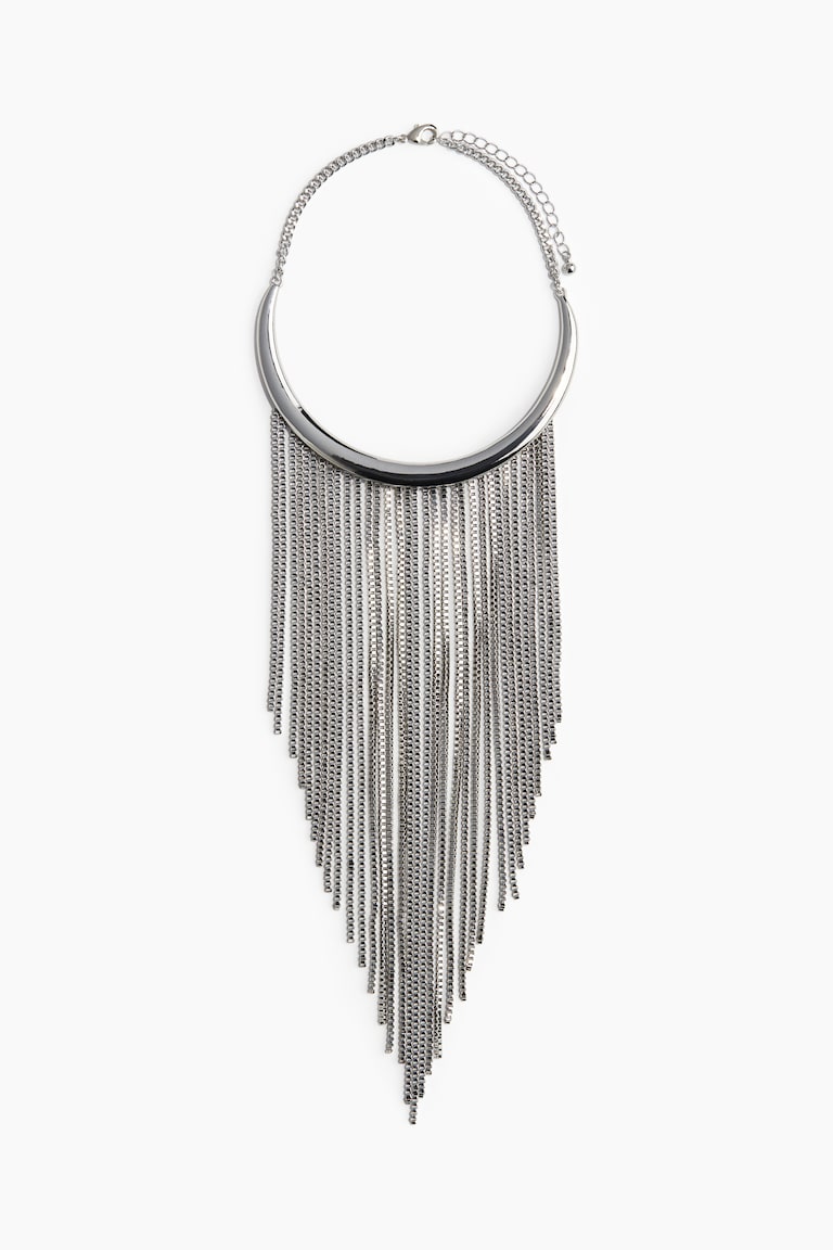 Fringed statement necklace