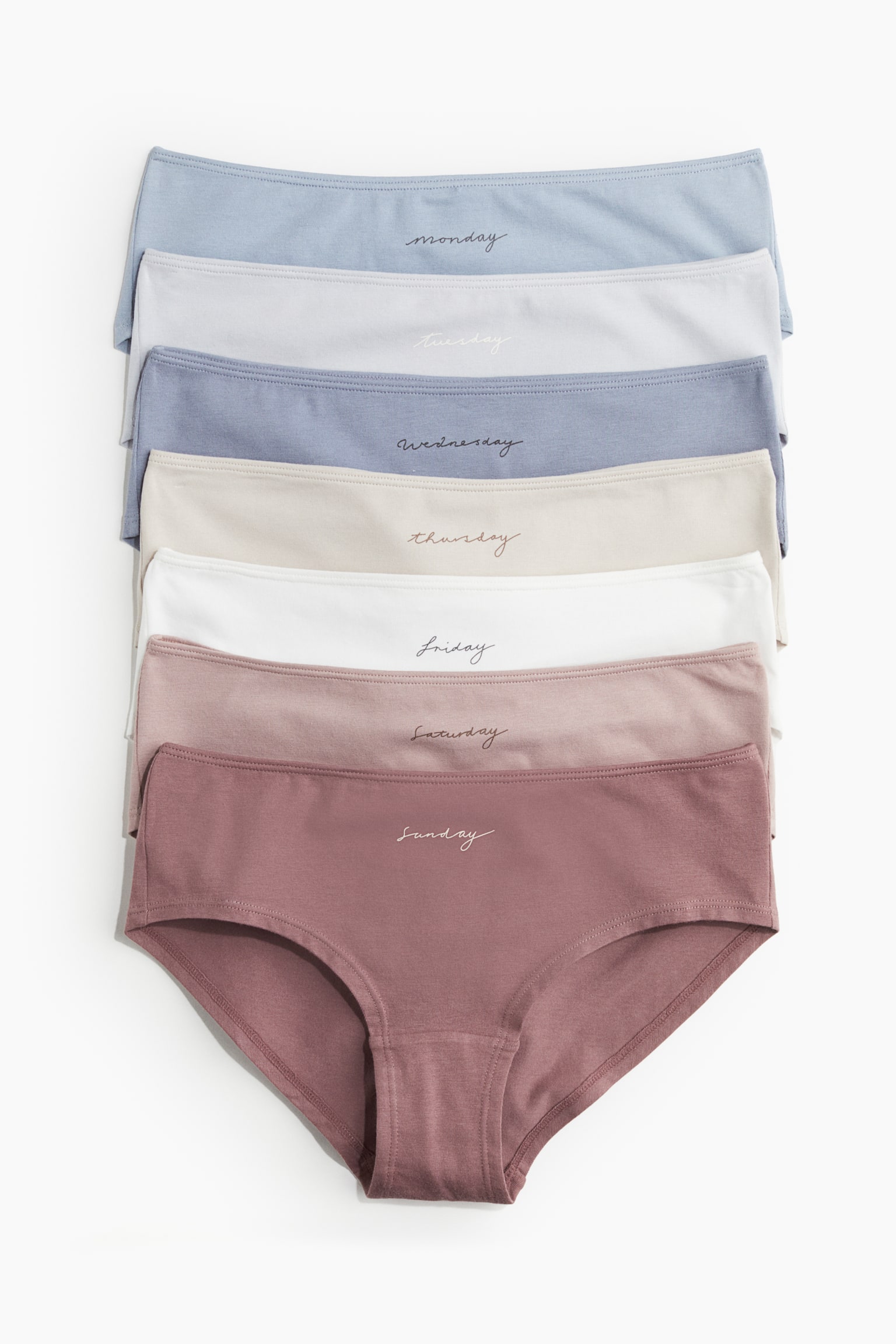 7-pack hipster briefs - Light blue/White/Old rose/Light khaki green/Grey/Grey marl/Black/White - 1