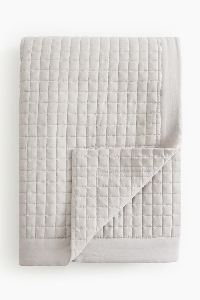 Quilted Bedspread - Light taupe/Blue/Light beige - 1