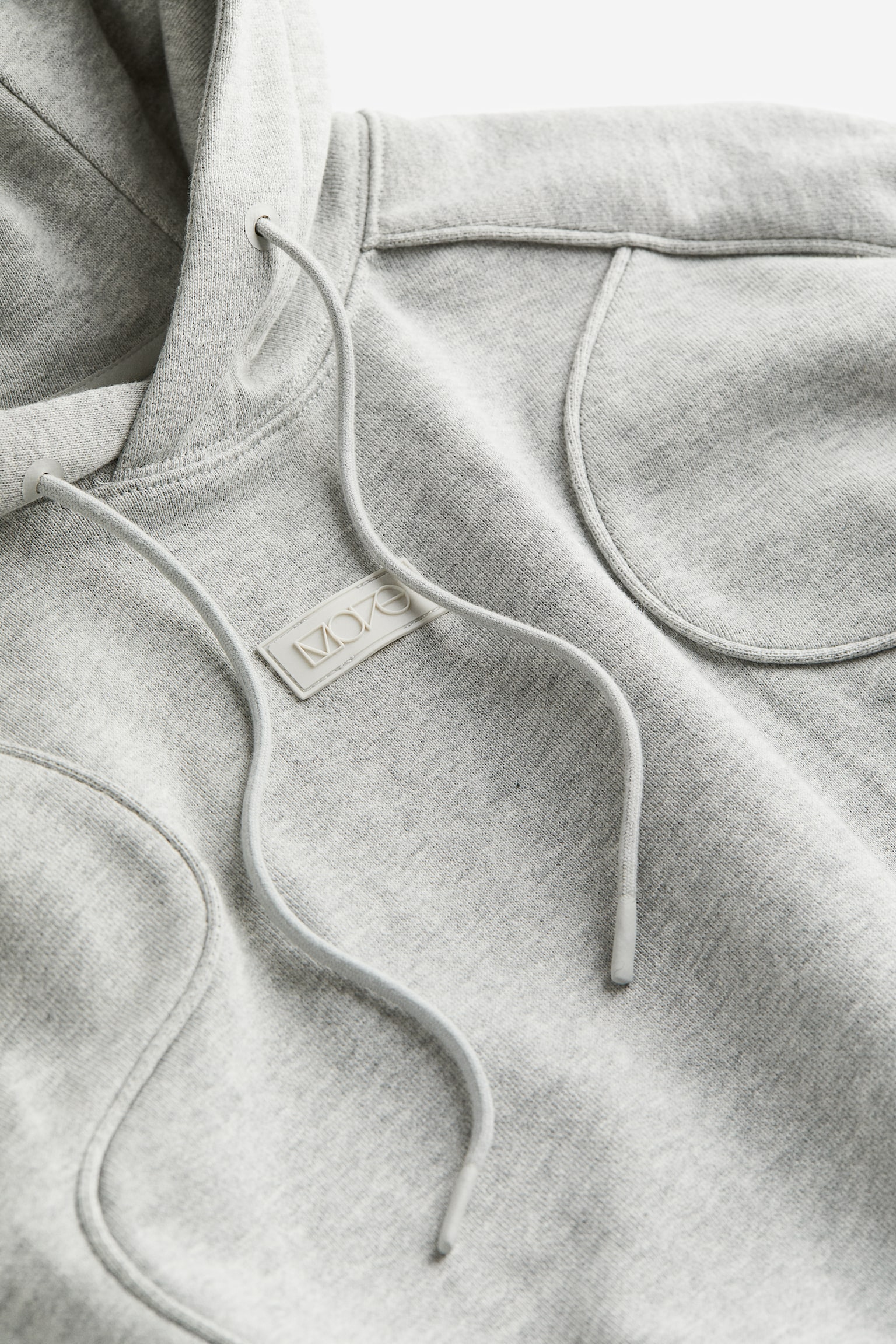 Piping Detail Activewear Hoodie In DryMove™ - Light grey marle/Cream/Black - 2