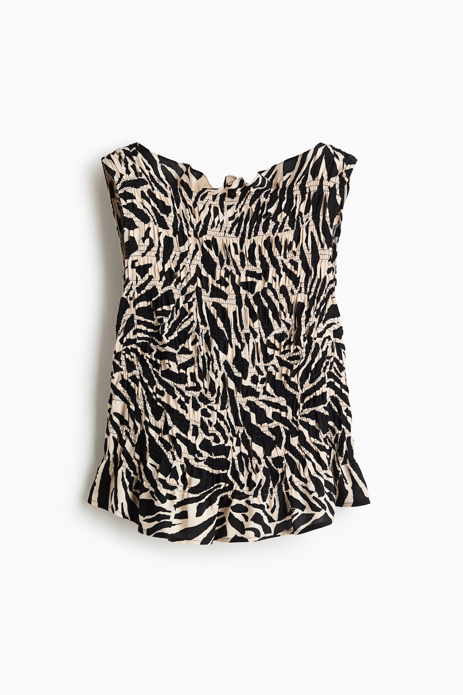 Женский топ H&M Smocked Viscose Top, цвет: Чёрный — фото 1
