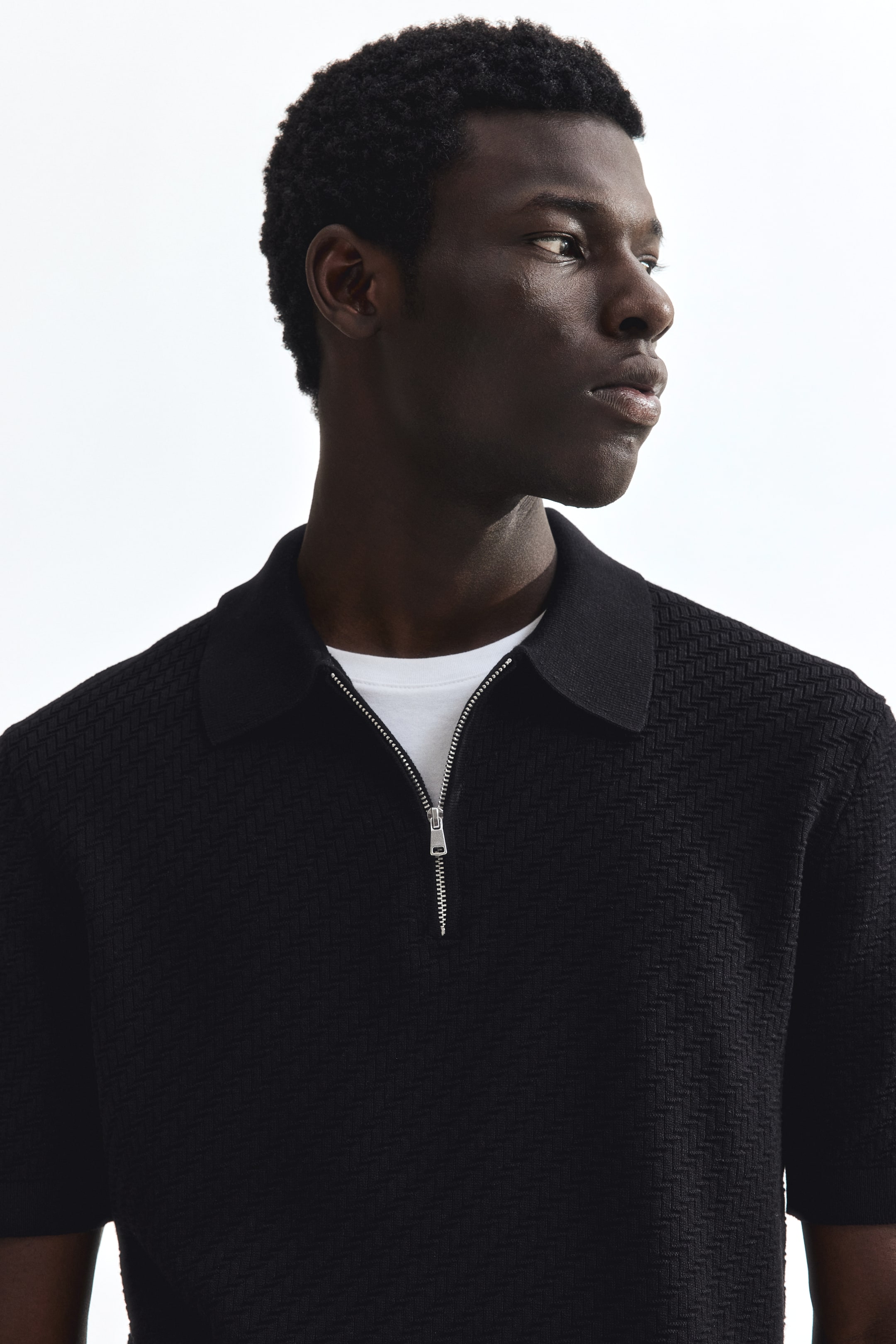 Slim-Fit Textured Polo Shirt