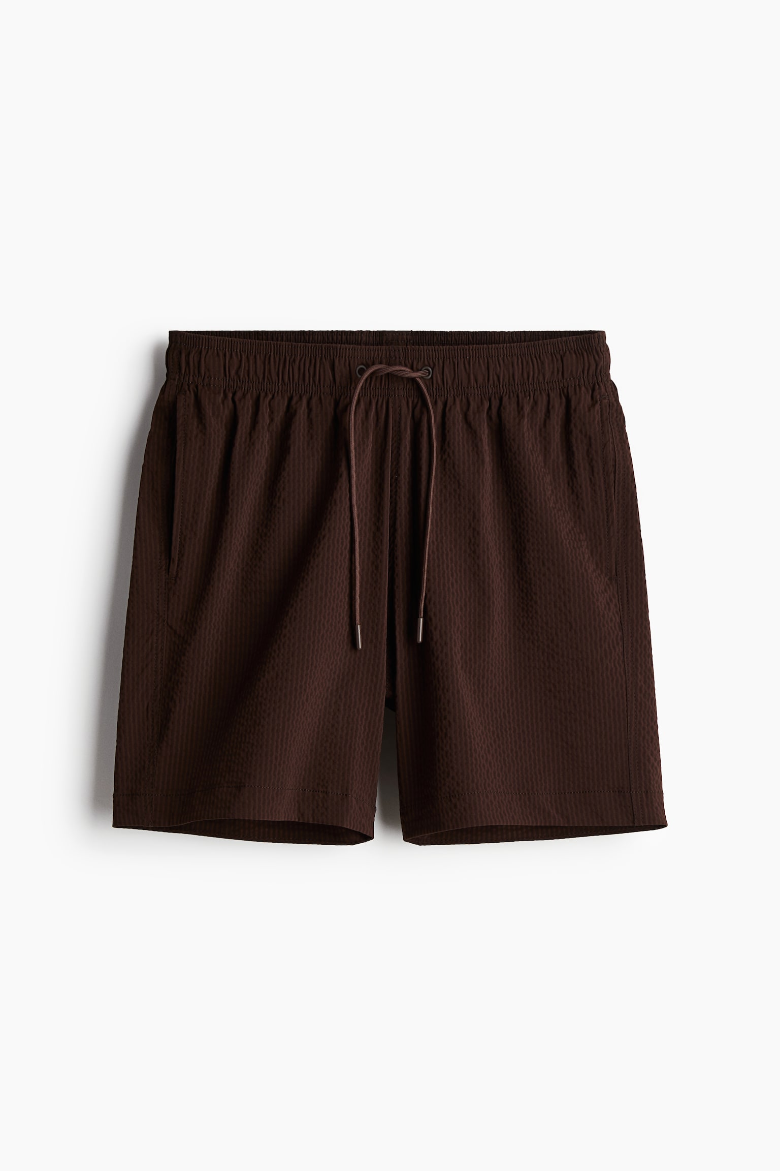 Seersucker swim shorts - Dark brown/Light blue/Black/Dark beige - 2