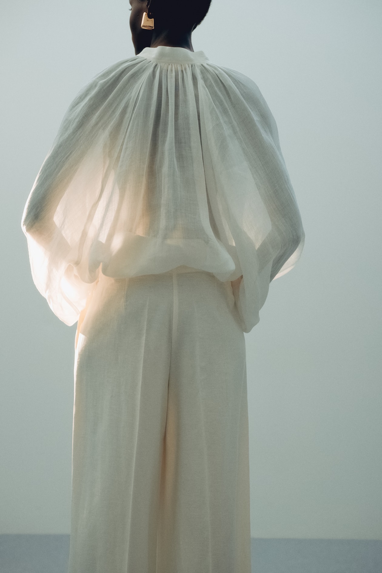 Wide linen-blend trousers - image 3