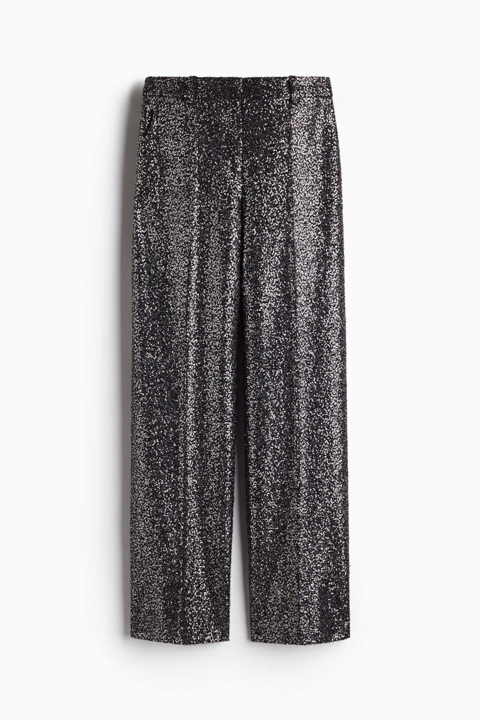 Straight embellished trousers - Black/Sequins/Black/Rhinestones - 2