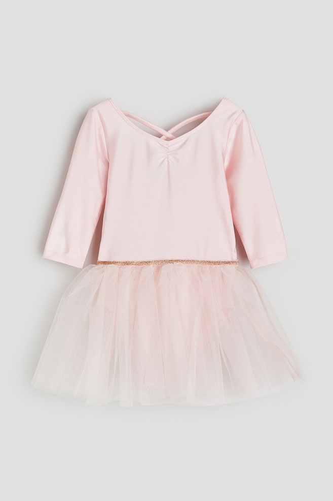 Dance leotard with tulle skirt - Light pink/Gold-coloured - 2