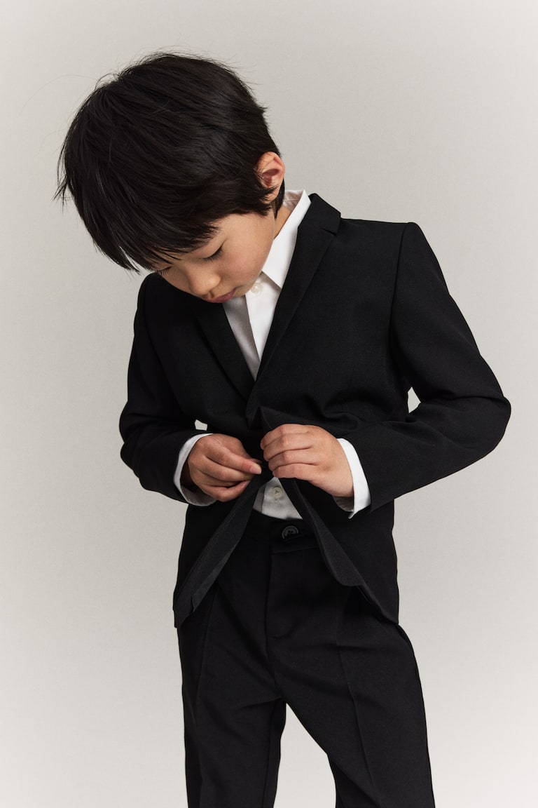 Boys Core 5 Pocket Trouser in Black Bright White DHM