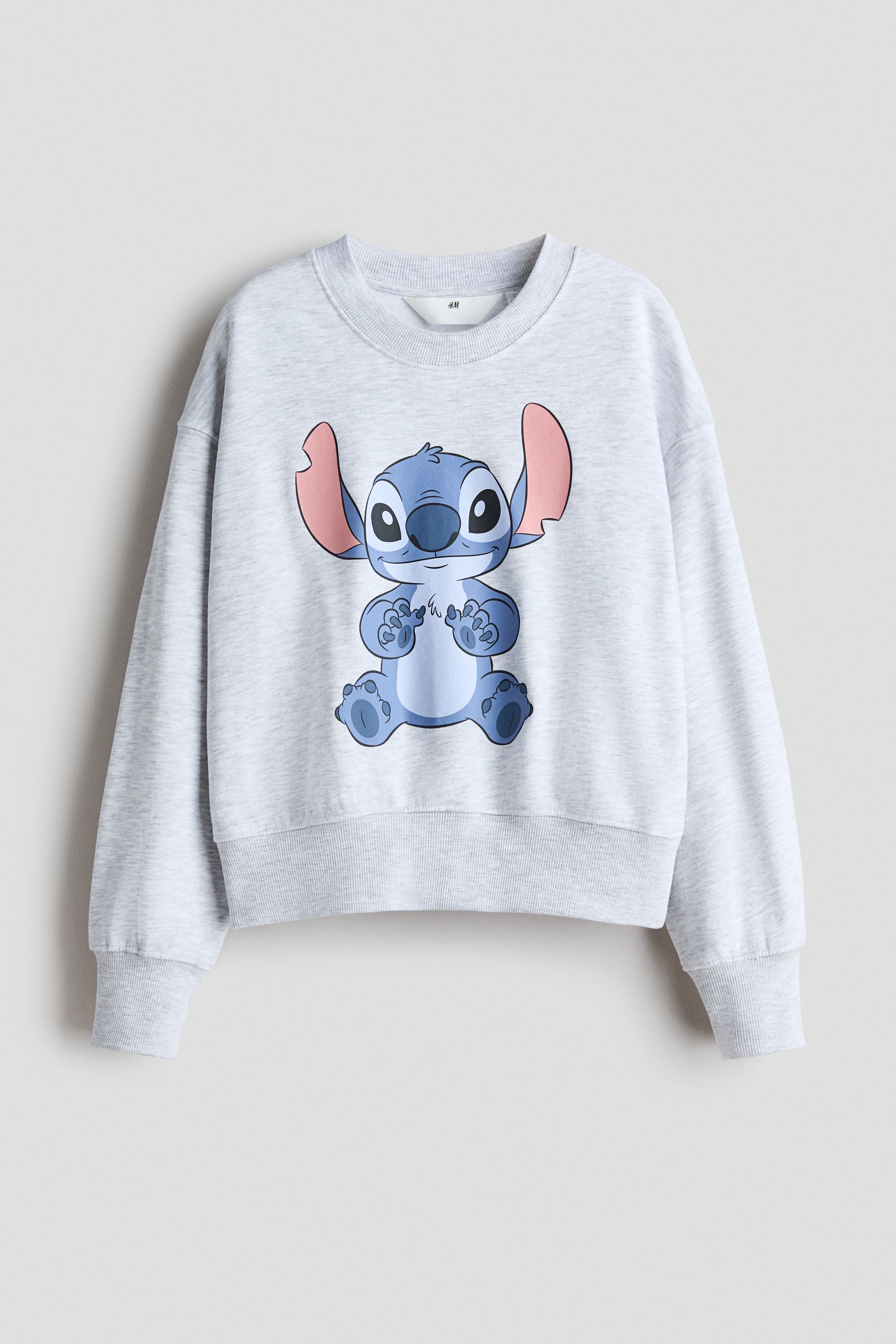 Oversized Printed Sweatshirt - Gray melange/Lilo & Stitch - Kids
