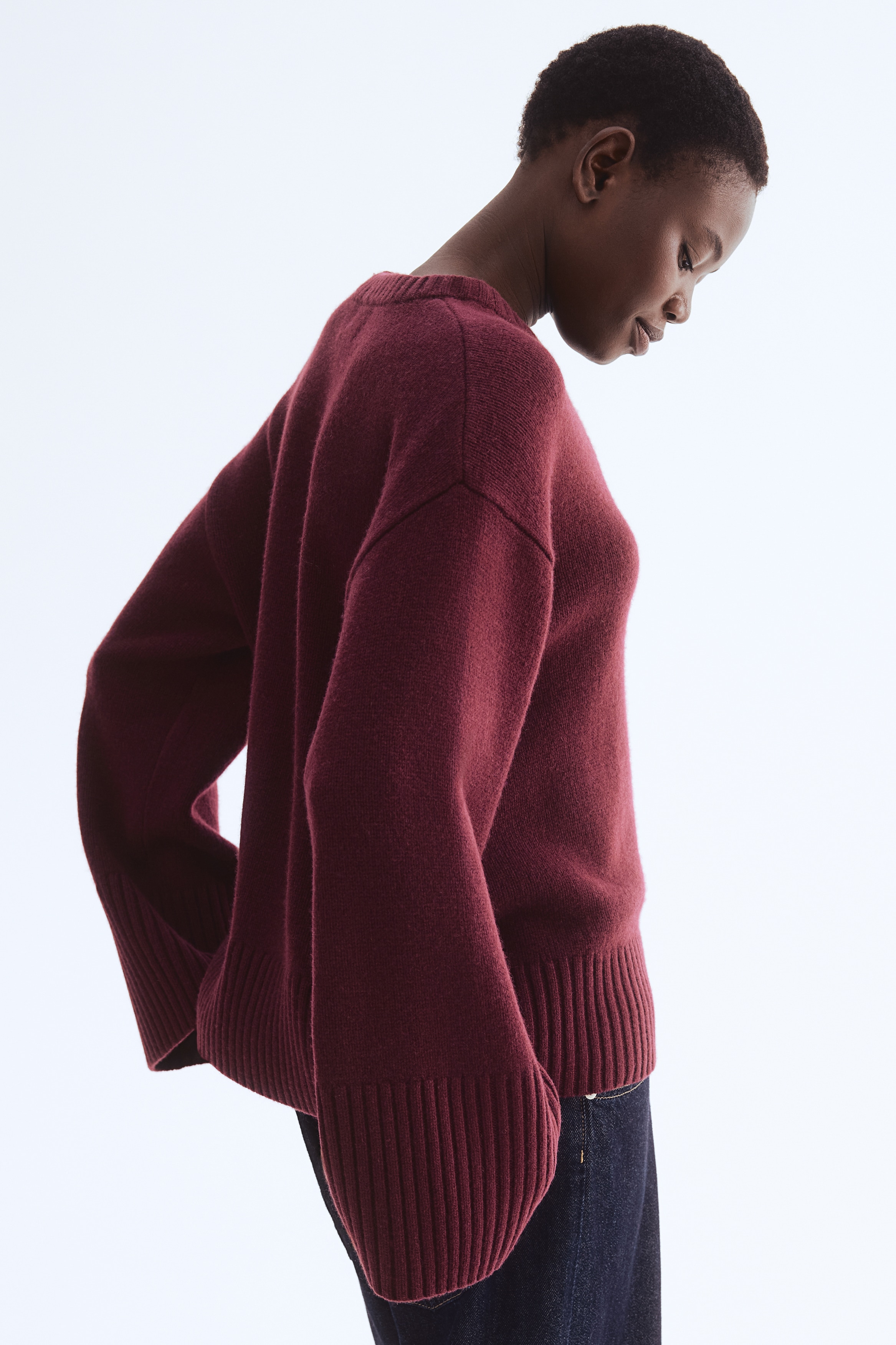 Cashmere-Blend Sweater - Burgundy - Ladies | H&M US