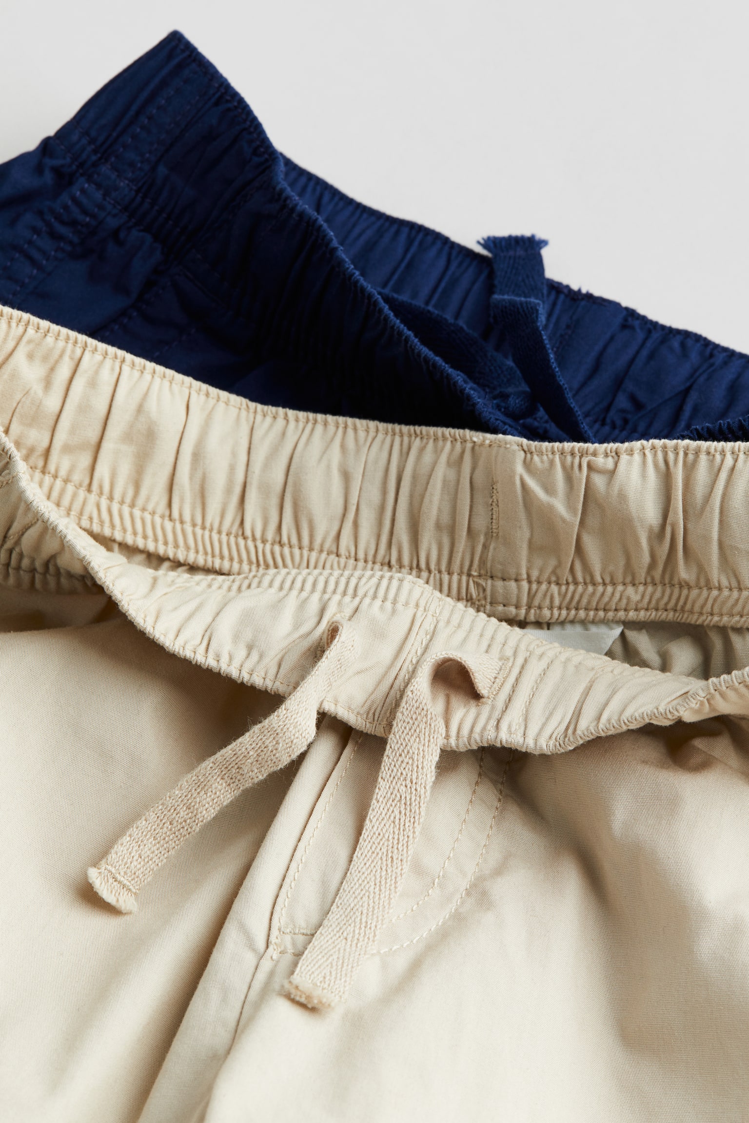 2-pack Pull On Shorts - Light beige/Dark blue - 2