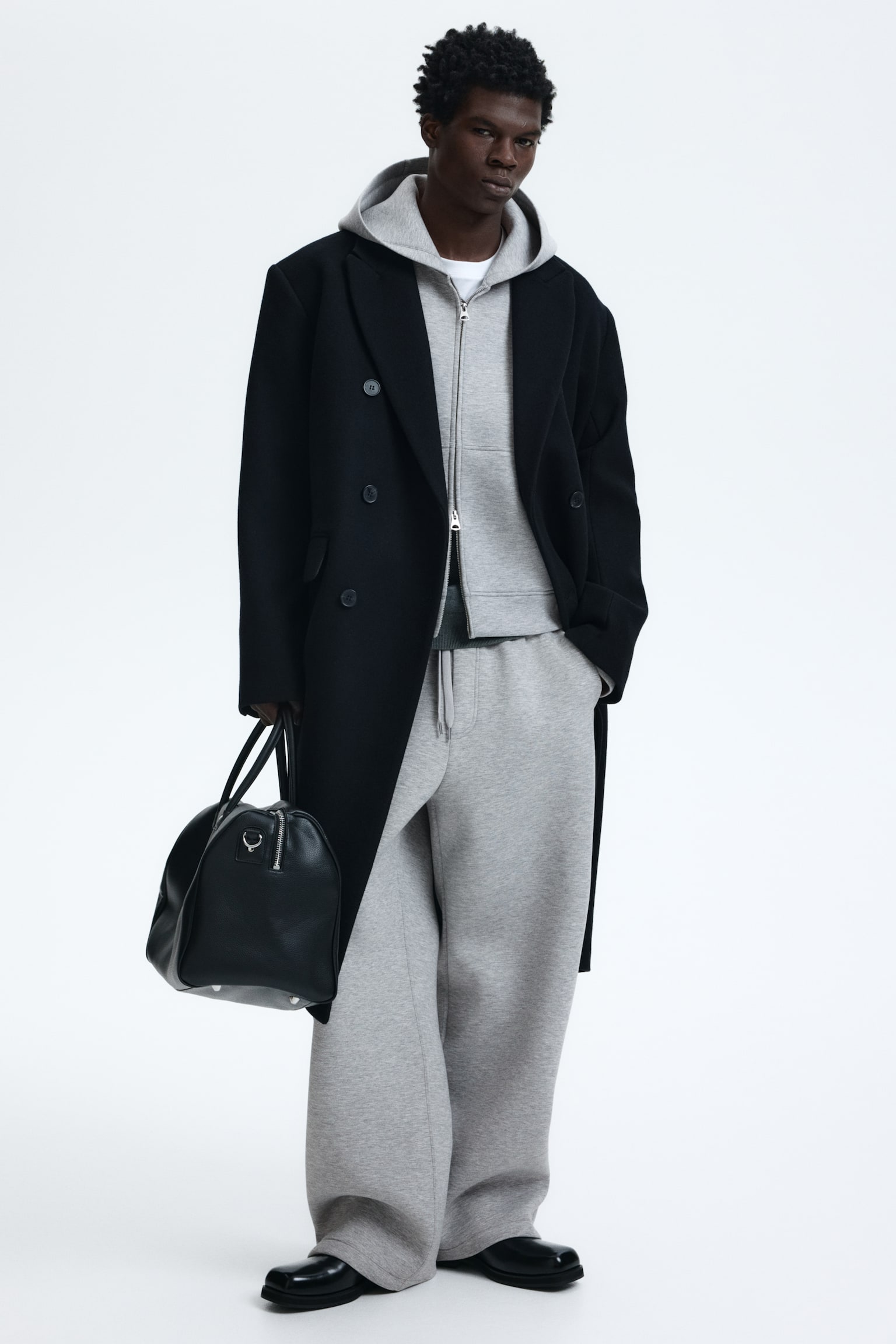 Jogger Relaxed Fit - Szürke melír/Fekete - 2