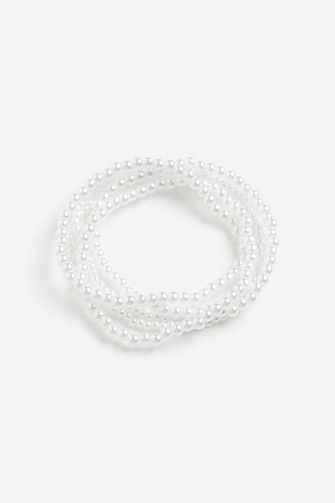 5-pack beaded bracelets - White - 1