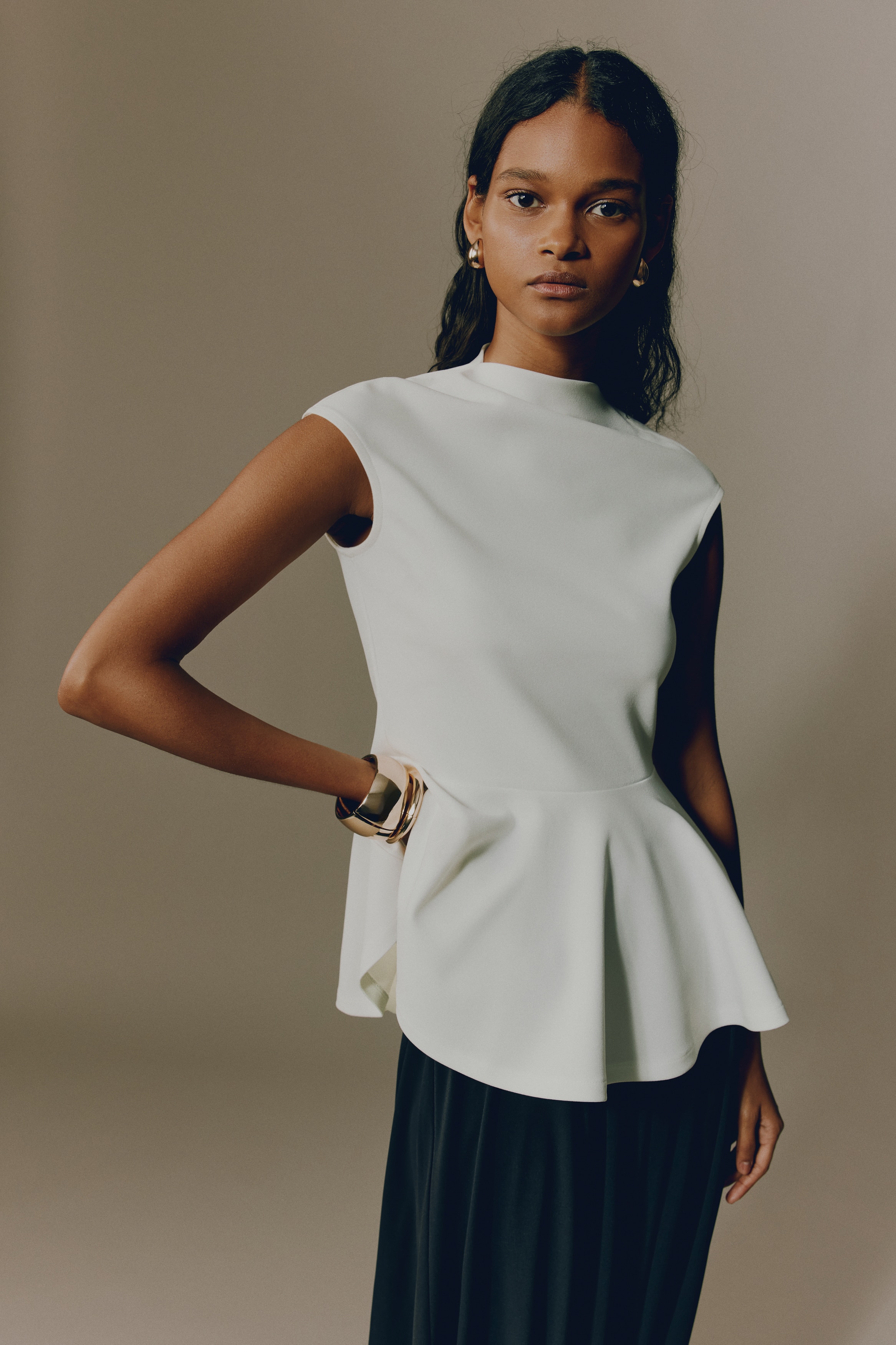 THE TOE Pericles Peplum Top ホワイト Lサイズ Pericles Peplum Top – THE TOÉ
