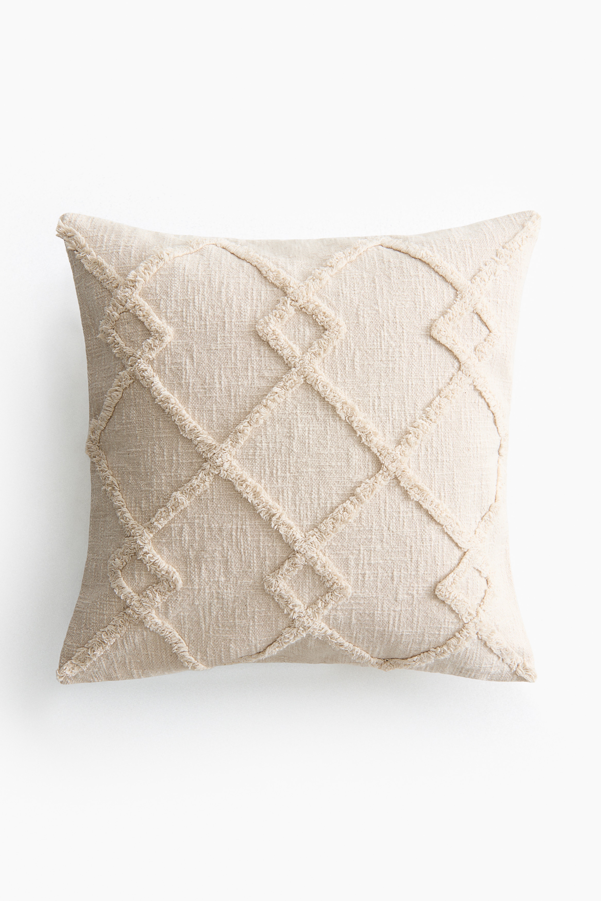 Tufted cotton cushion cover - Lys beige