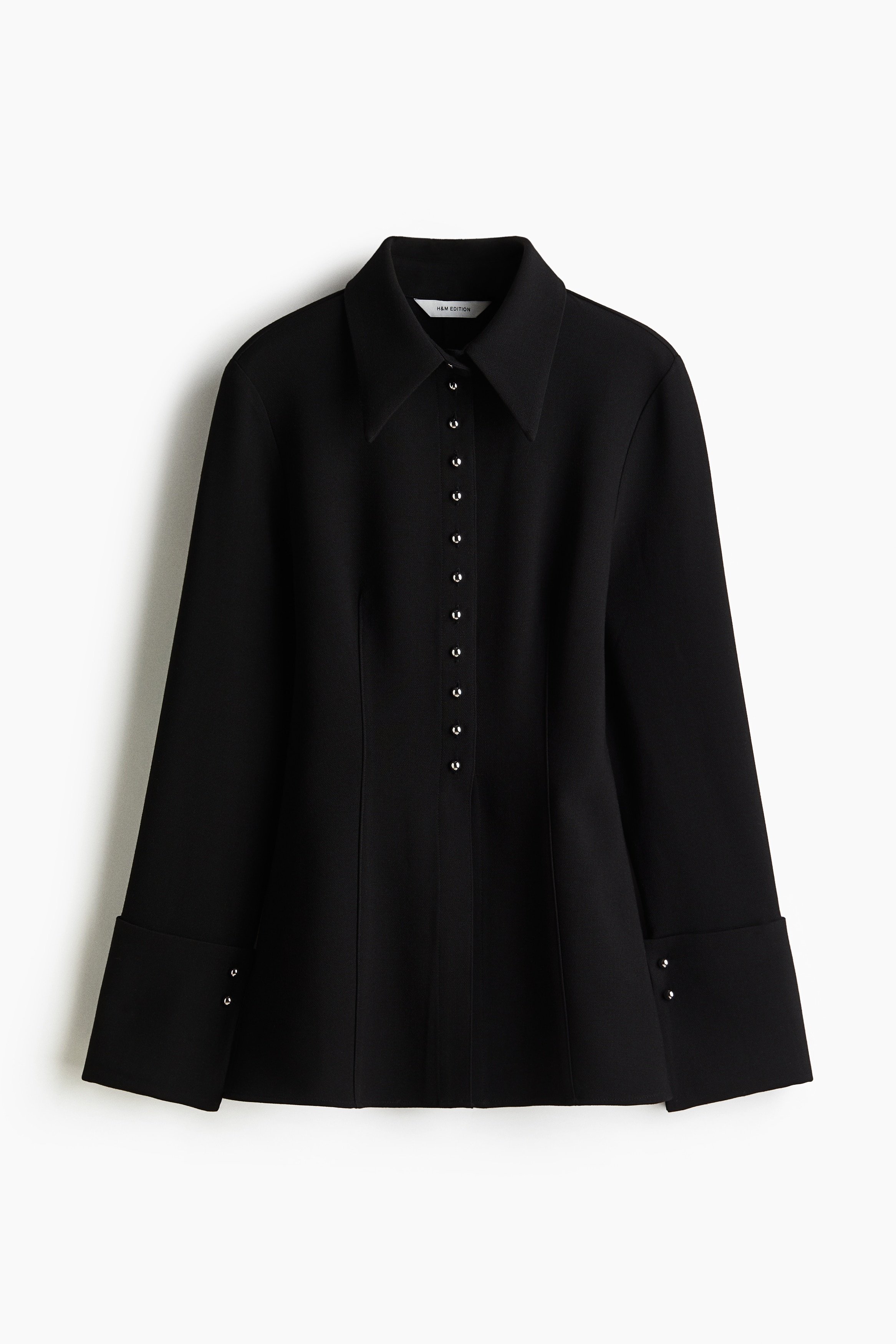 Defined-Waist Shirt - Black