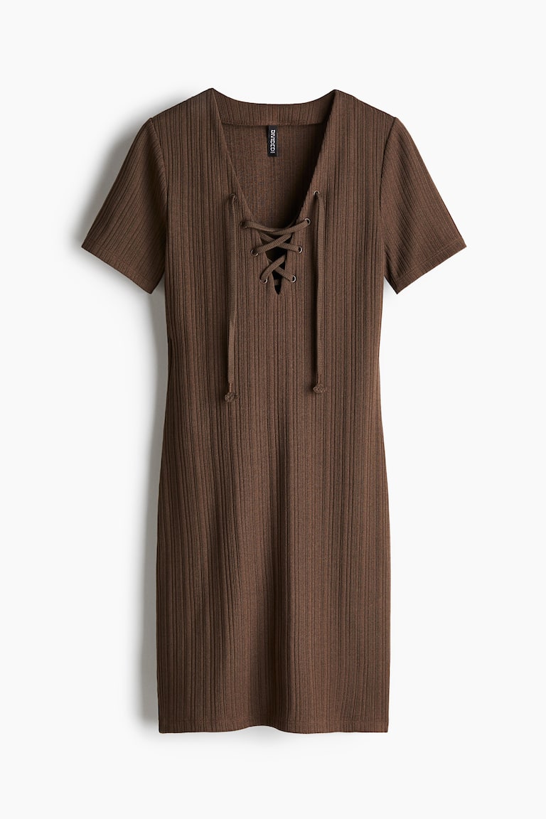 h&m brown ruched dress Ladies - Brown Draped Off-the-Shoulder Dress - Size: XS