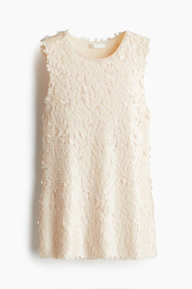 Sequined vest top - Cream - 1