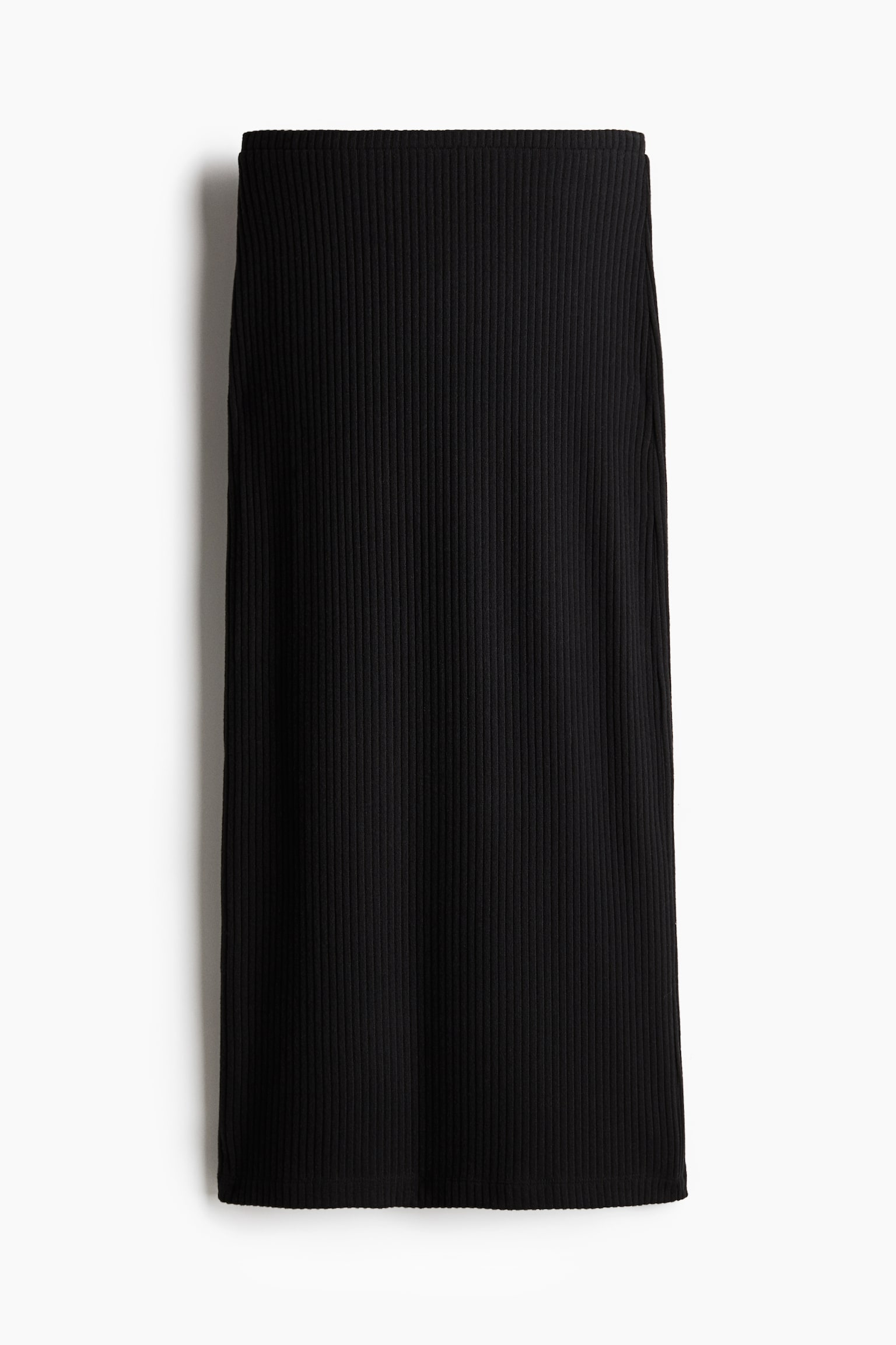 Ribbed midi skirt - Black/Dark beige marl - 2