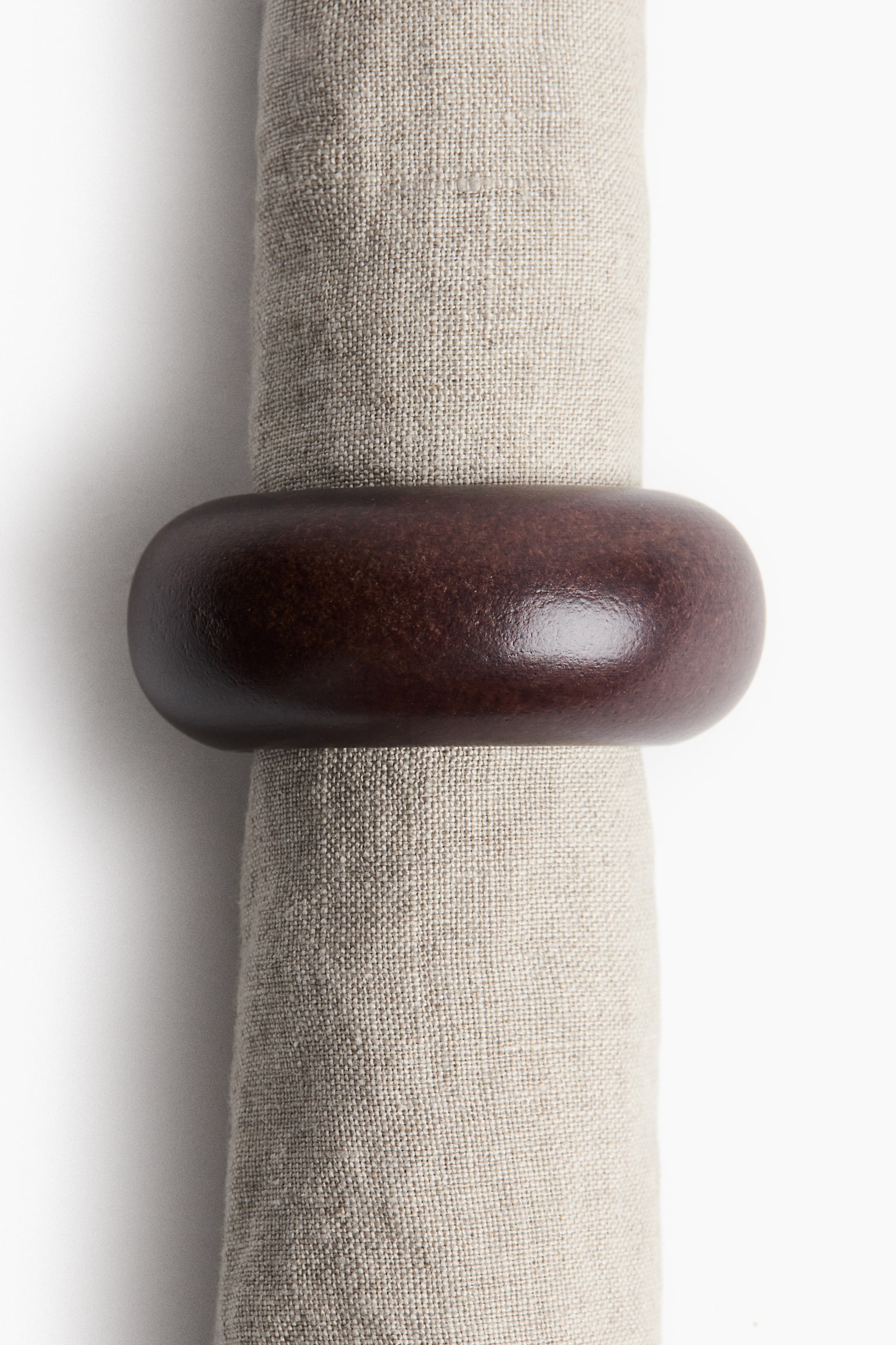 Pack de 4 argolas de guardanapo em madeira - Castanho escuro - 3