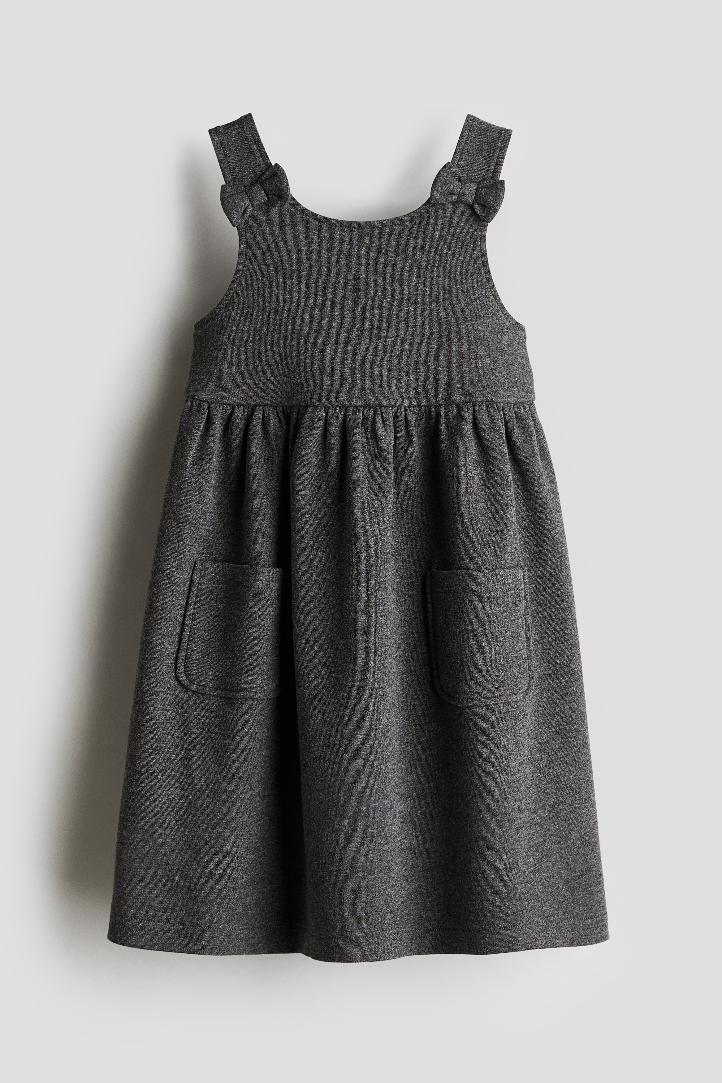Robe scolaire en jersey avec nœuds - Gris foncé