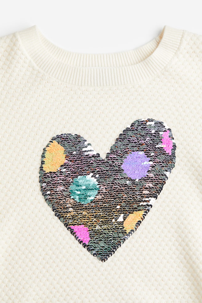 Reversible sequin-motif jumper - Natural white/Heart/Light pink/Rainbow/Light yellow/Hearts/Natural white/Butterfly/dc/dc/dc/dc/dc - 5
