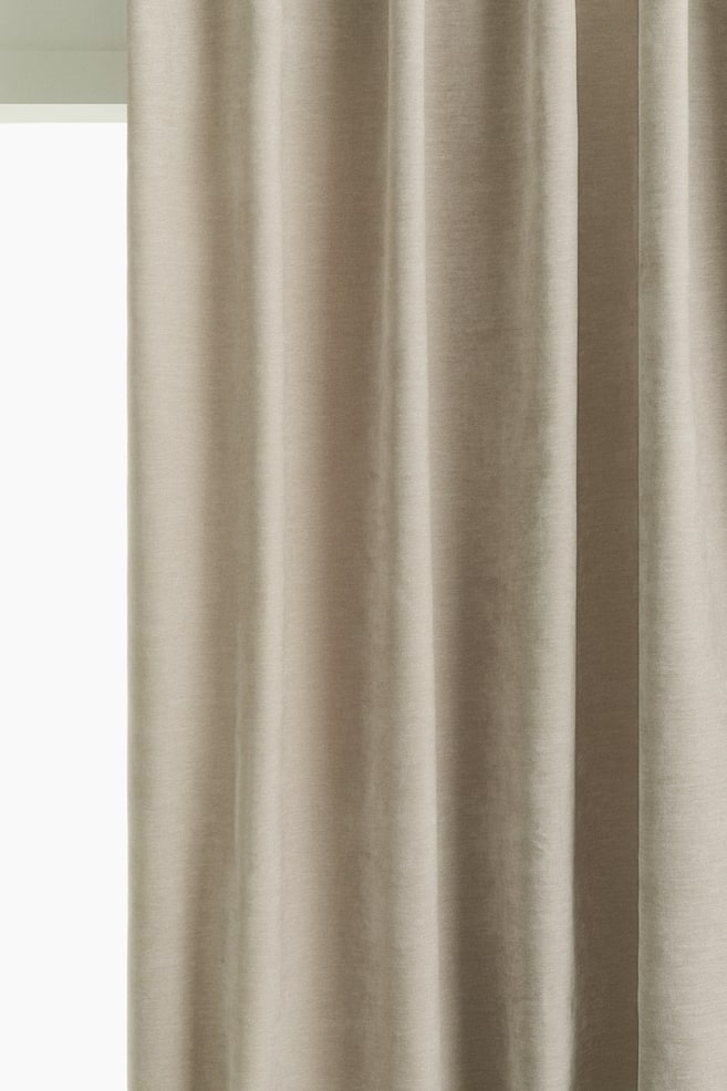 Lot de 1 rideau long et large en fil chenille - Beige clair/Vert kaki/Grège - 1