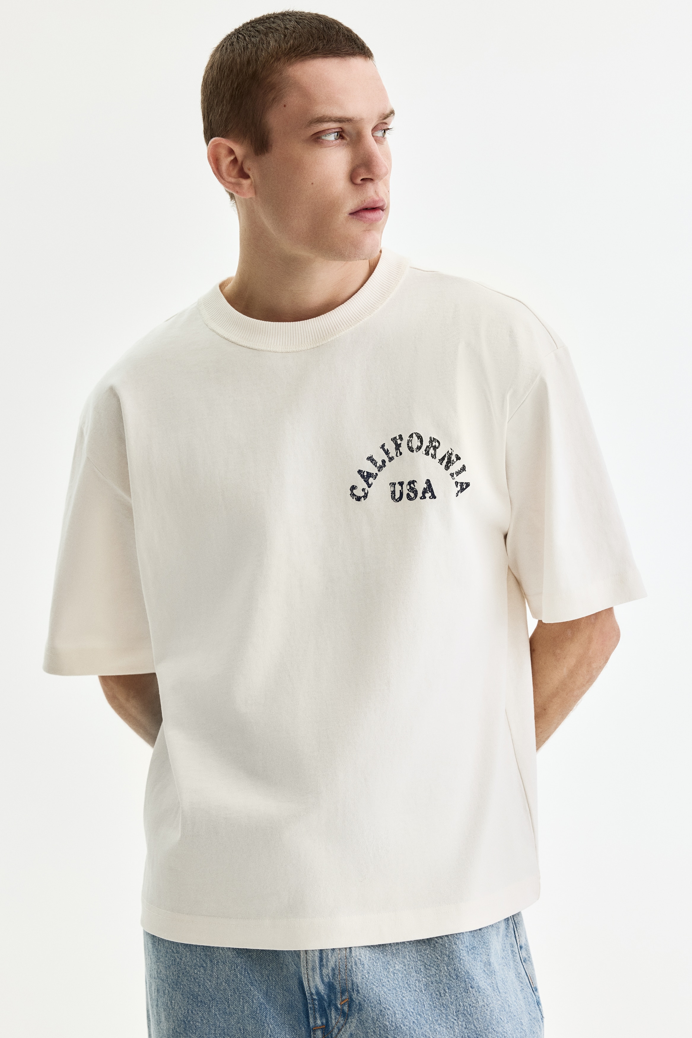 Loose-Fit Printed T-Shirt - White/California/Dark brown/California/Red/Sunset/Black/SoHo NYC/Black/Workwear/Light gray/Not for Ceremony/Light gray melange/SoHo NYC/Red/California/Dark gray/Rodeo Sunset/White/SoHo Champions/Light dusty blue/White/Golden