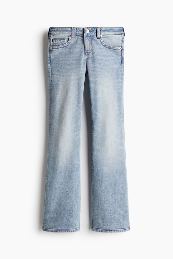 Flared Low Jeans - Light denim blue/White - 1