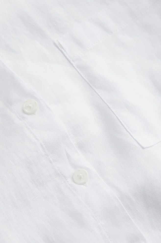 Pyjama en lin lavé - Blanc/Gris anthracite/Beige clair - 7